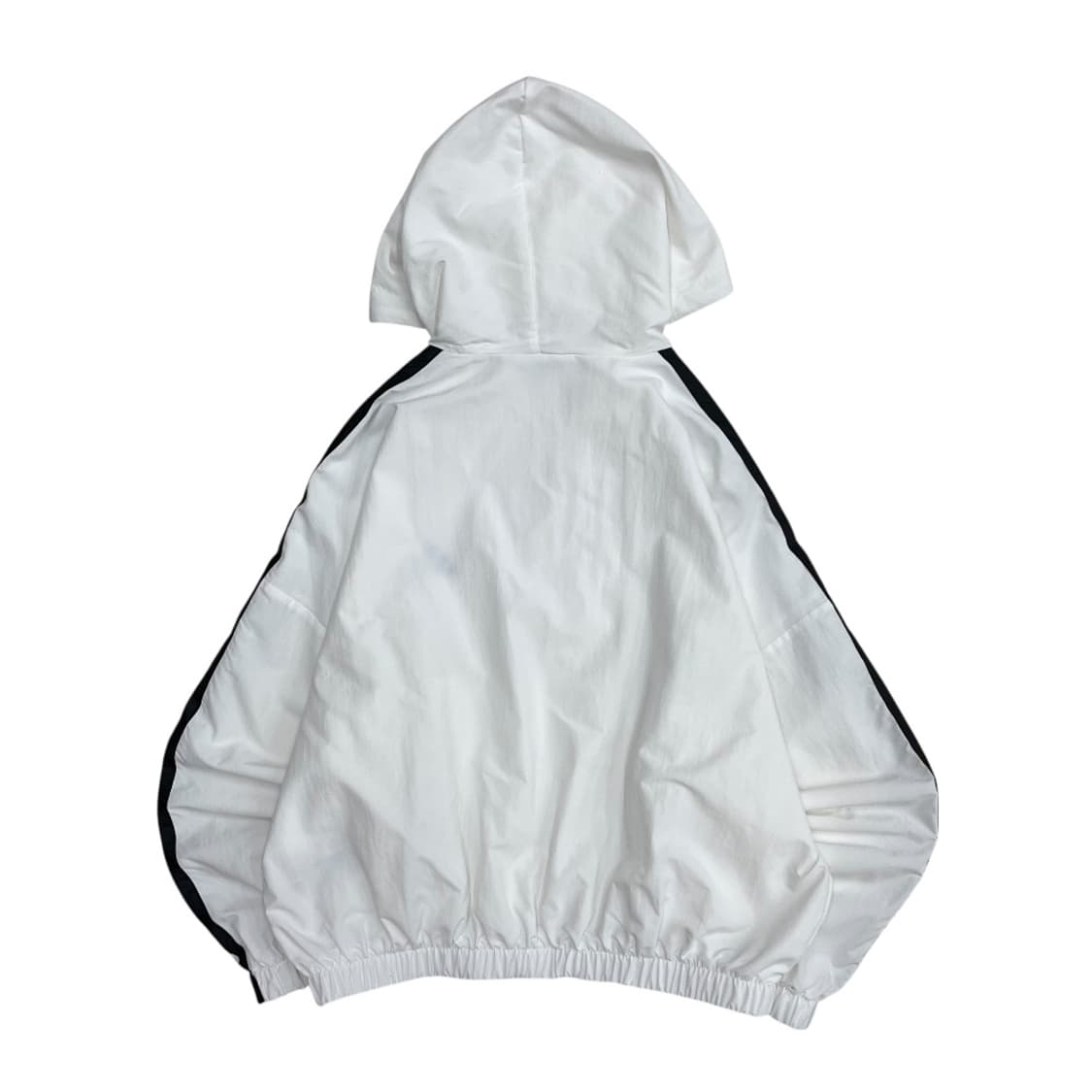 아디다스 에센셜 블랙라인 화이트 후드 바람막이 L 상품이미지3