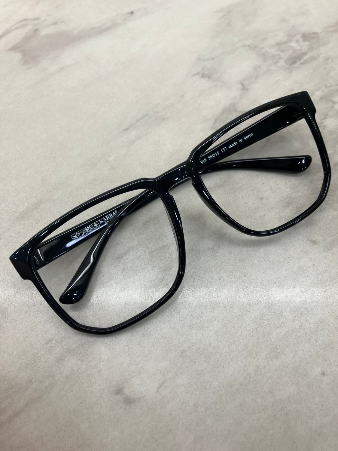 카라 KARRA 블랙 와이드 스퀘어 빅 뿔테 안경 상품이미지1