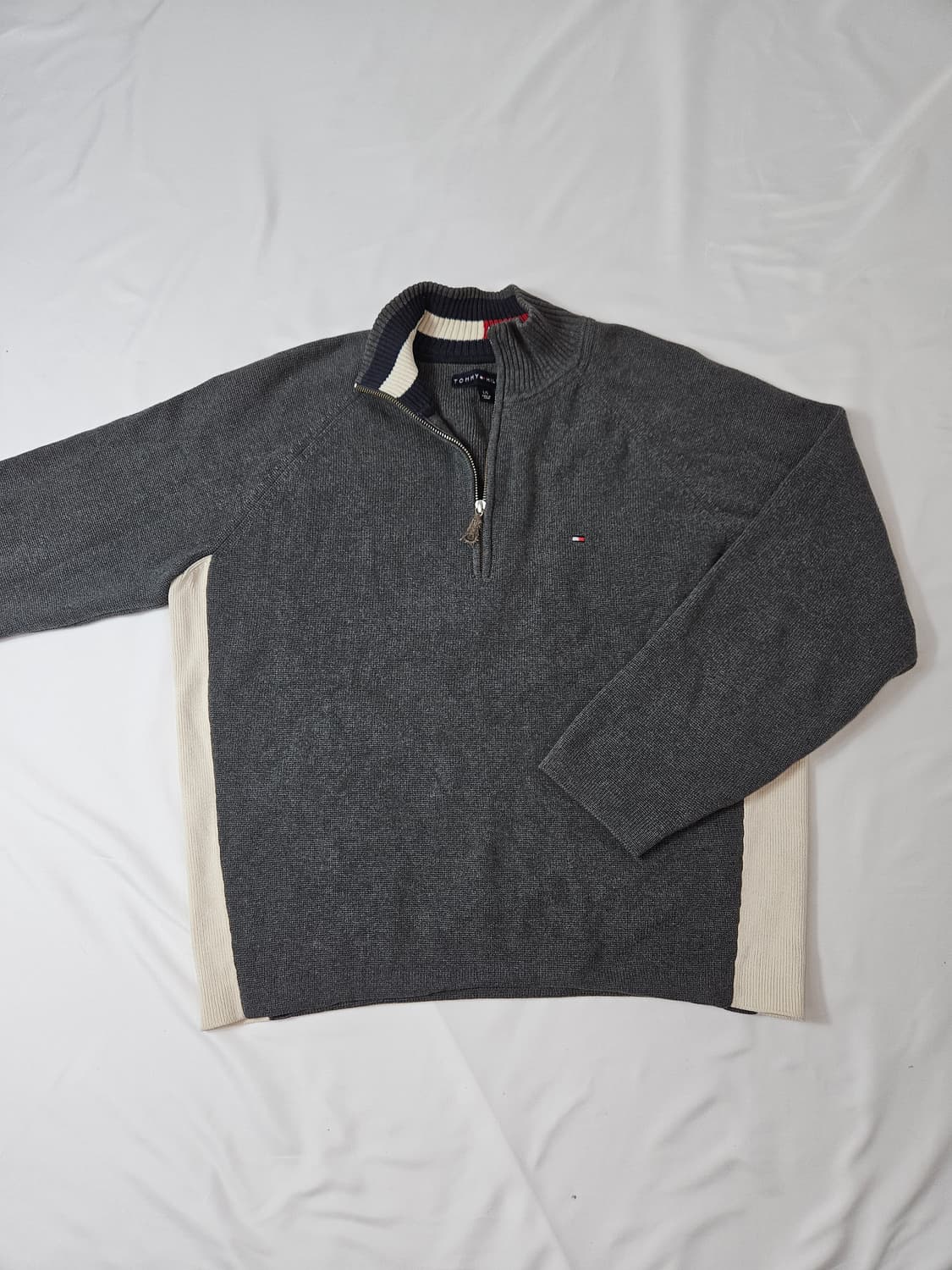 타미힐피거 반집업 하프집업 니트 배색 스웨터 L 상품이미지1