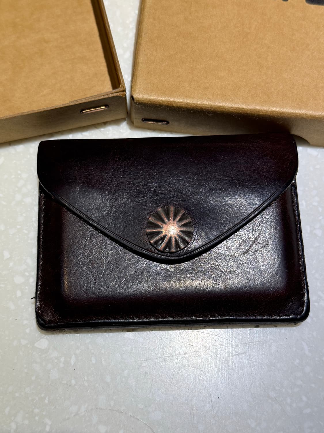 rrl 레더 콘초 카드지갑 상품이미지2