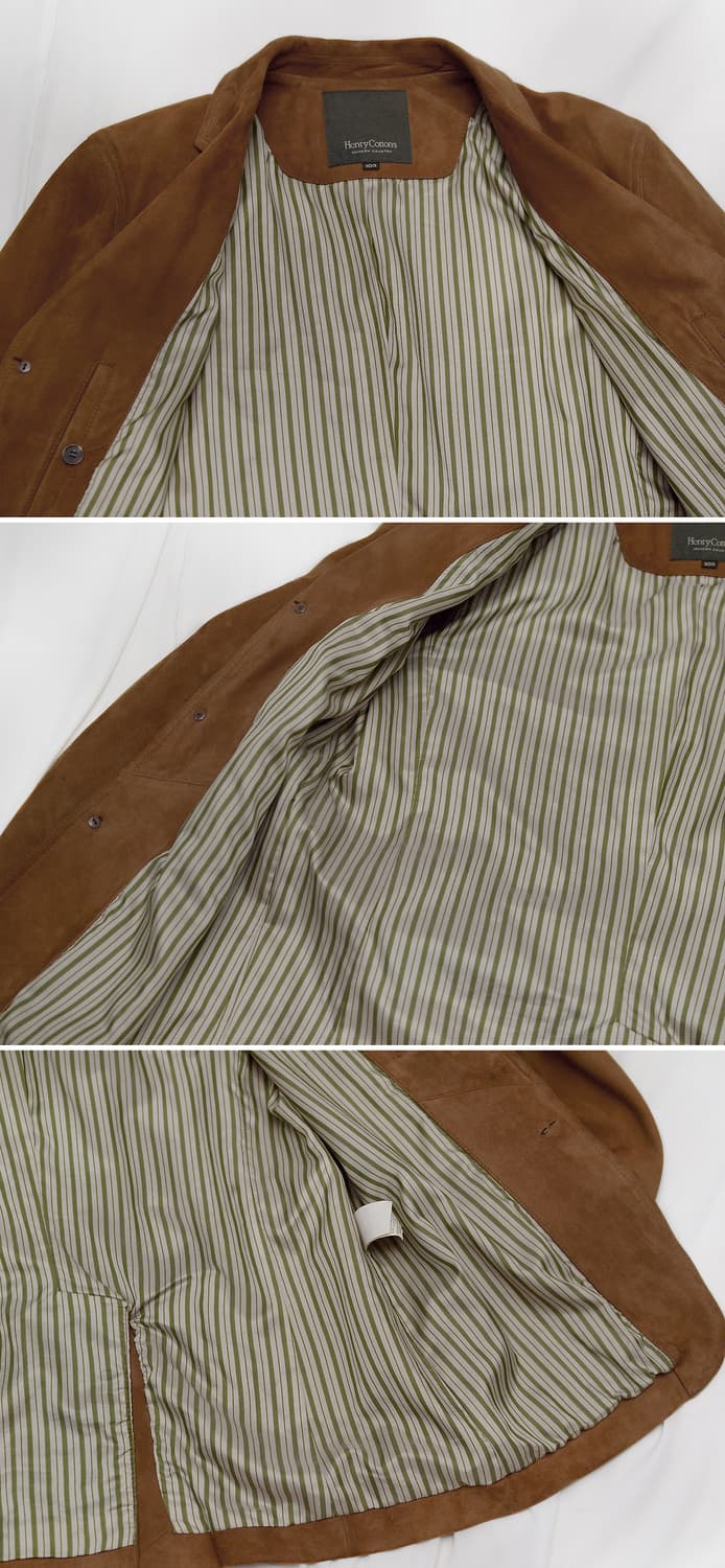 헨리코튼 고트스킨 누벅 스웨이드 레더 블레이저 자켓 (100) 상품이미지7