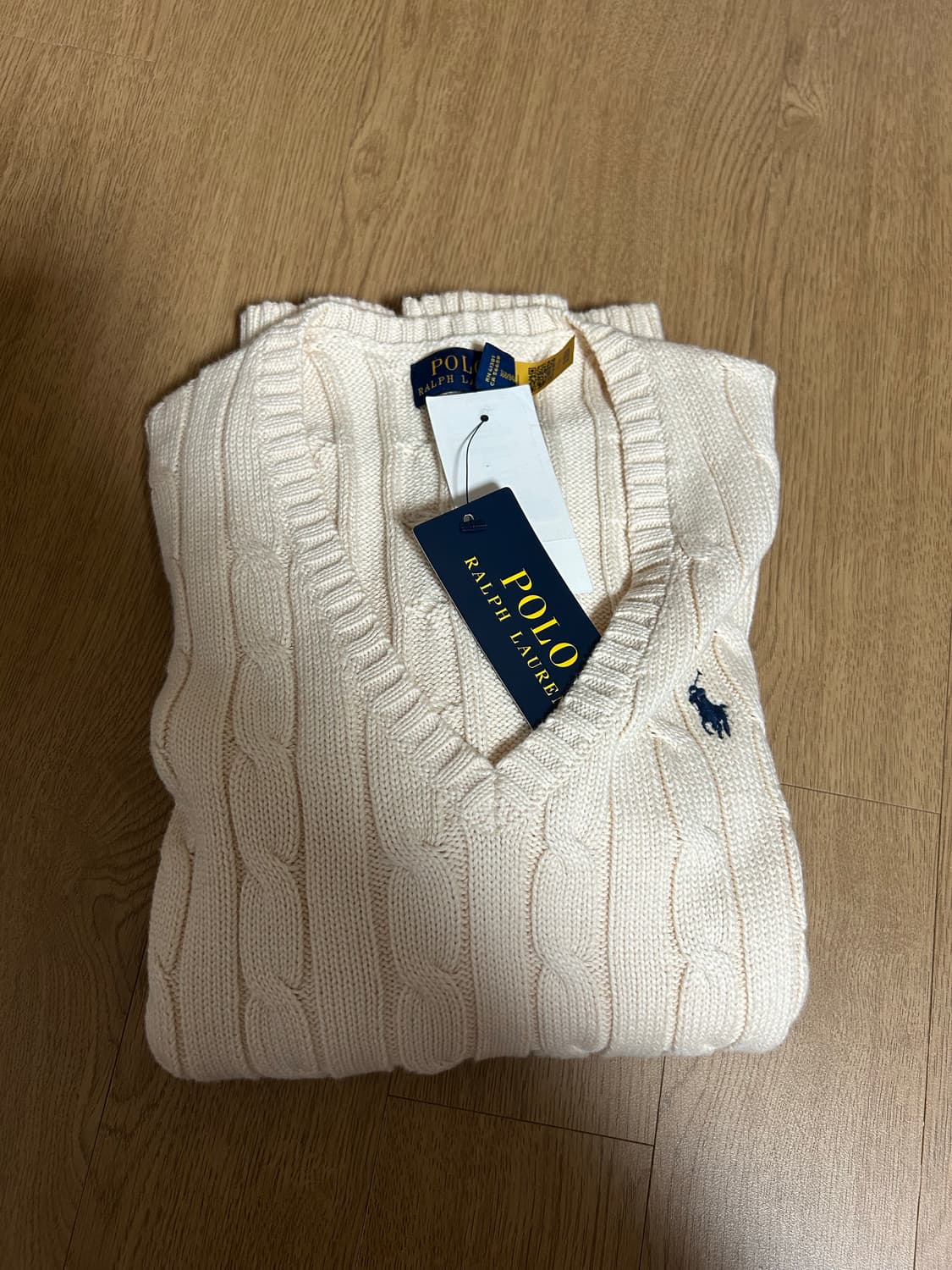 폴로 케이블니트 크림 S 상품이미지3
