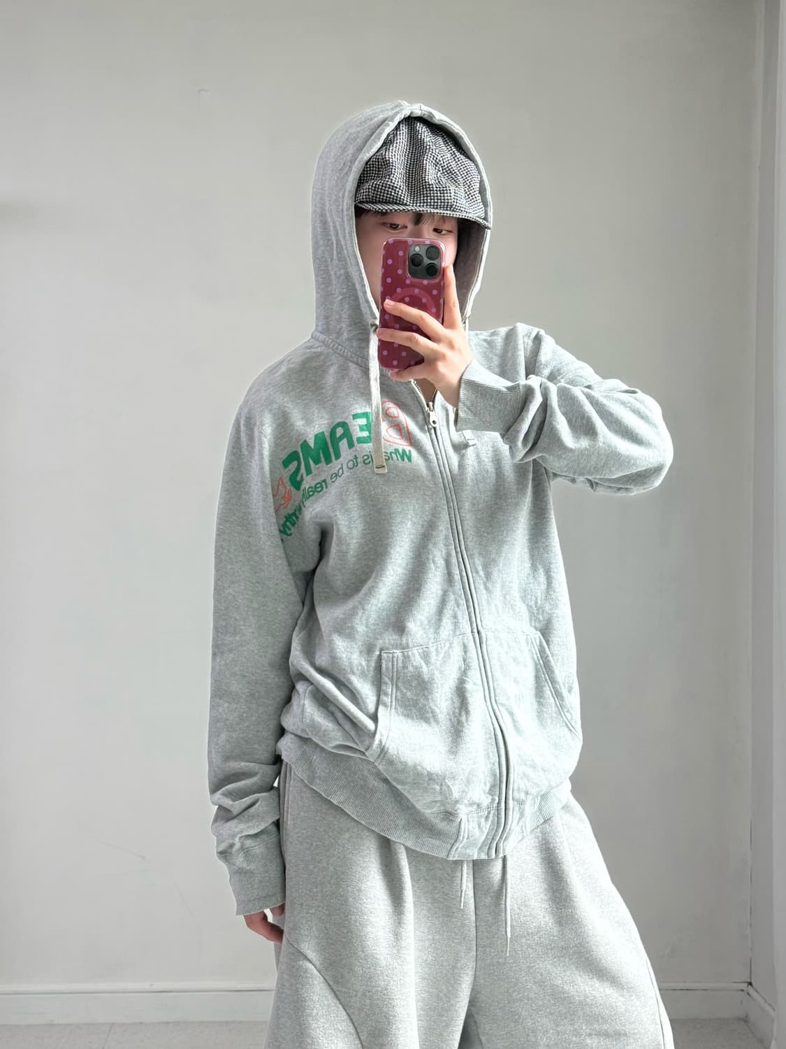 빔즈 하트 그레이 후드집업 상품이미지2