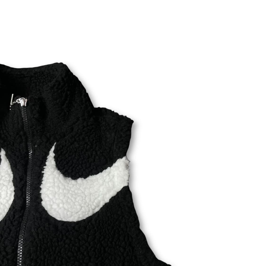 나이키 키즈 블랙 더블 스우시 뽀글이 베스트 XS 상품이미지2