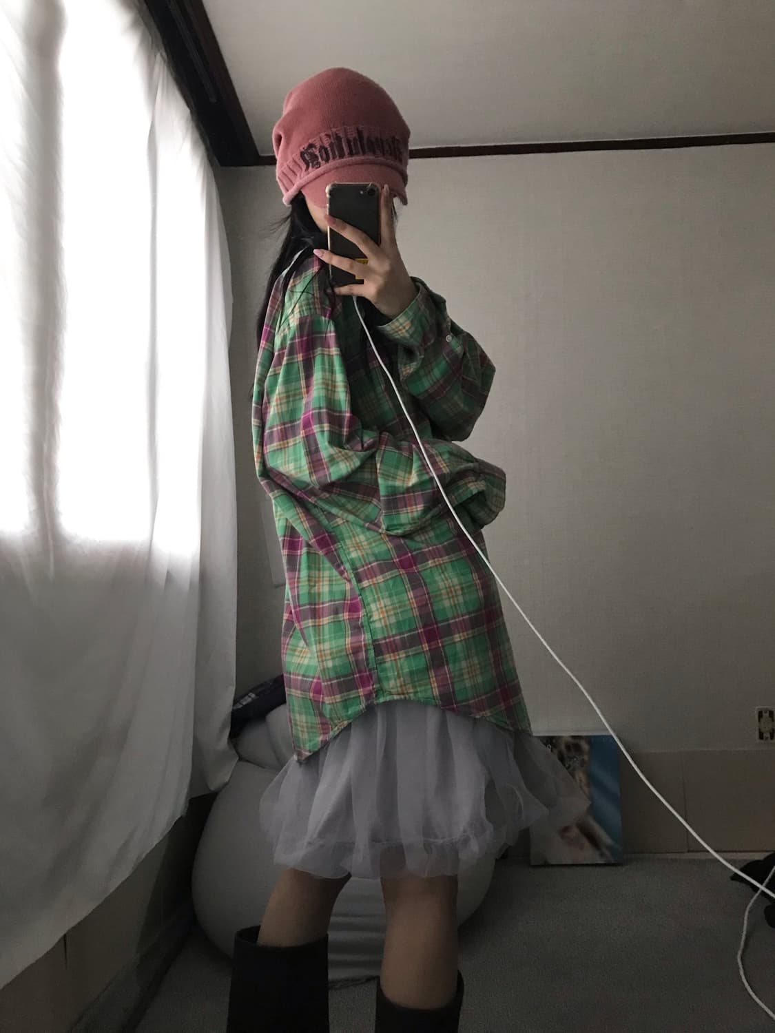 폴로 그린핑크 체크셔츠 상품이미지3