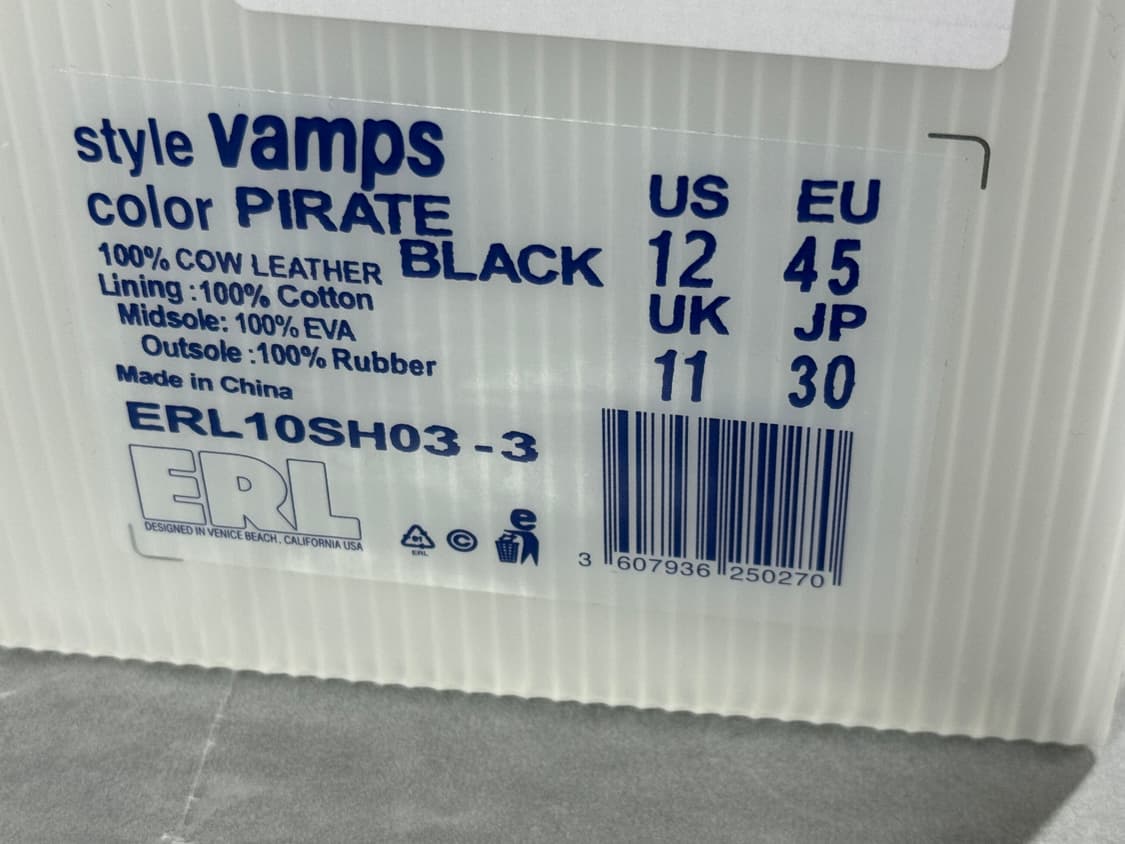 [US 12] ERL VAMP 뱀프 스니커즈 블랙 (약 285 정도) 상품이미지8