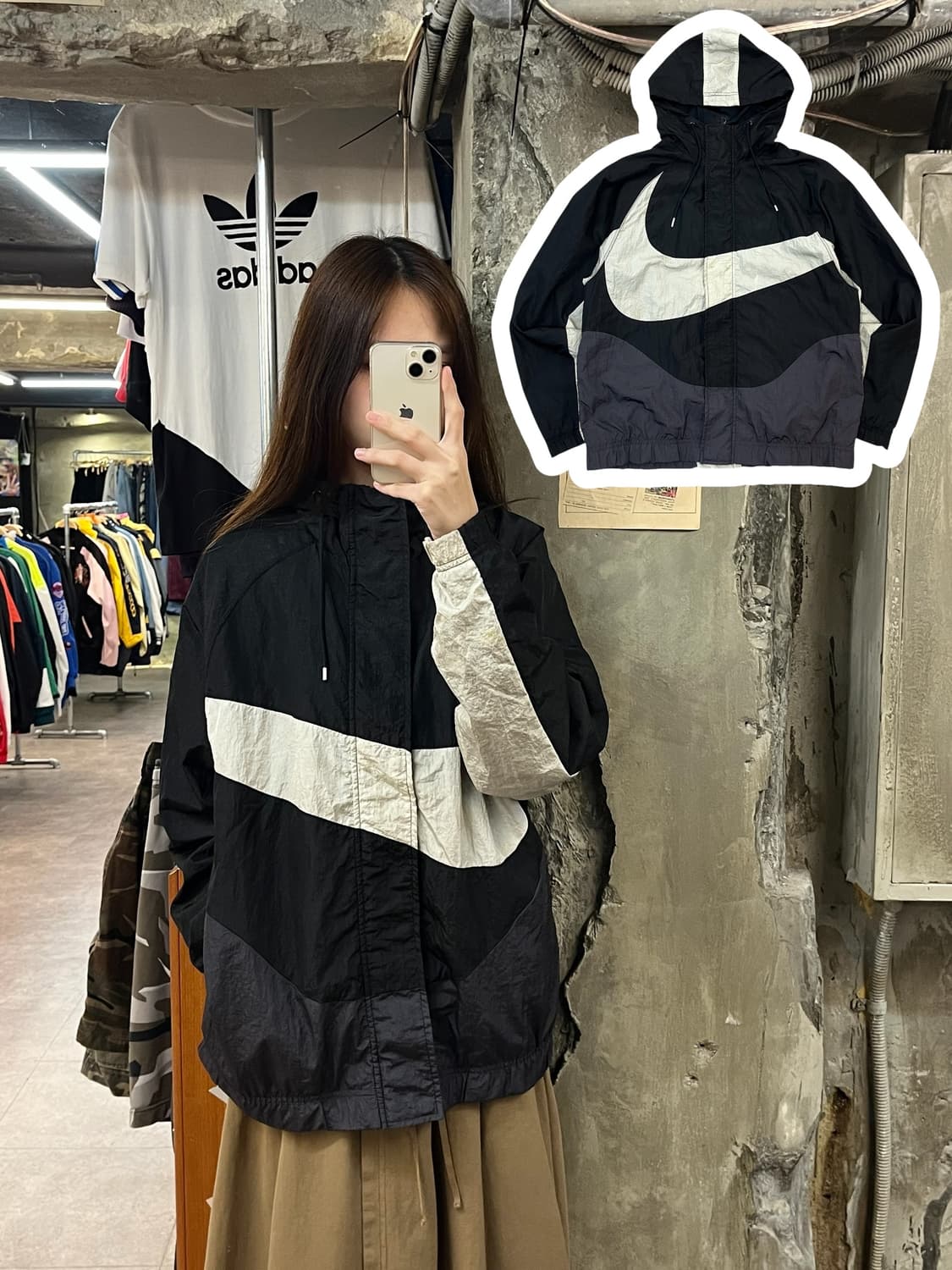 나이키 후드 바람막이 블랙 M #csz976 상품이미지1