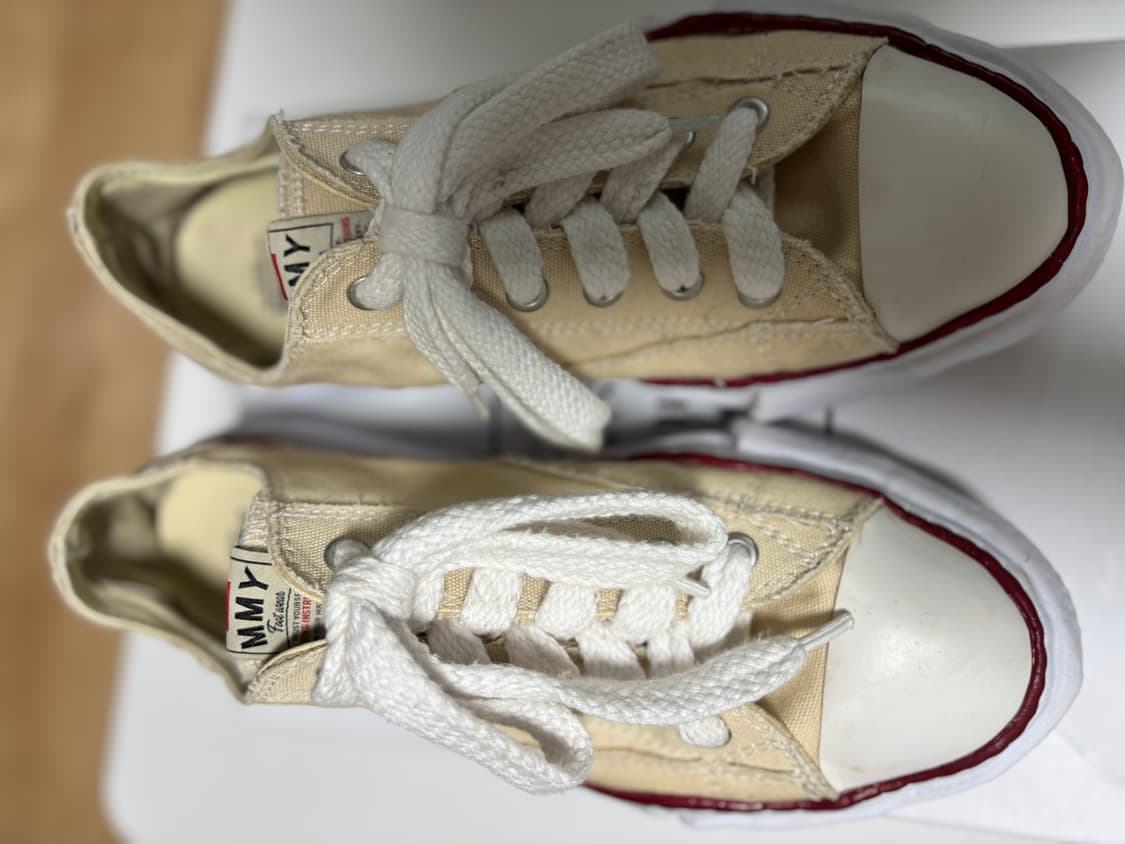 *[EU 45] 미하라 야스히로 피터슨 솔 캔버스 로우탑 스니커즈 내츄럴 상품이미지5