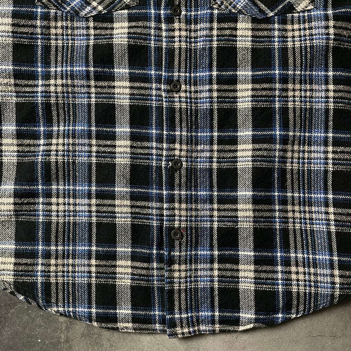 DICKIES 디키즈 블루 플란넬 코튼 체크 셔츠 A00796 상품이미지4