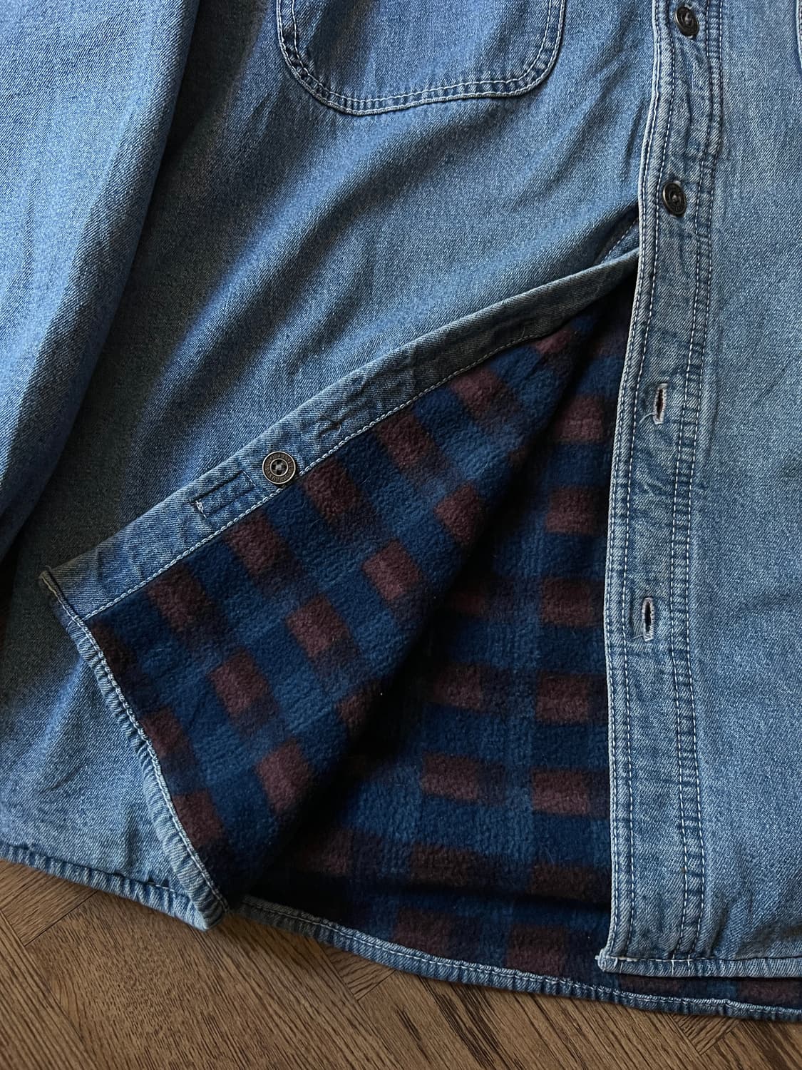 [M]리바이스 체크 플리스 라이닝 데님 셔츠 상품이미지4