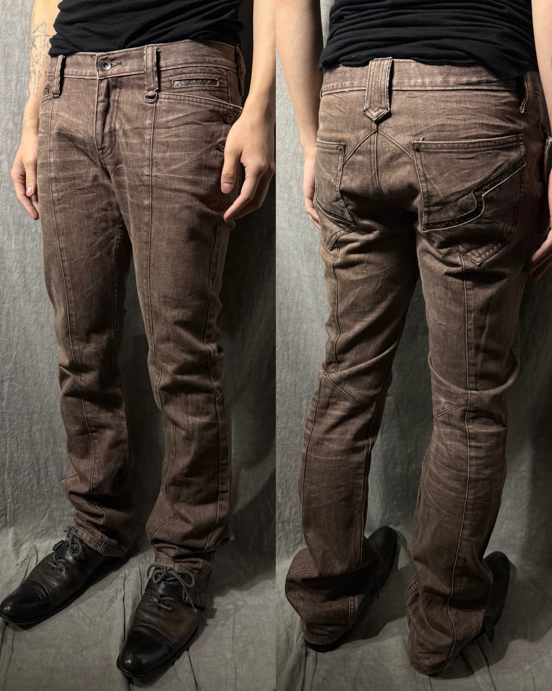 Semantic Design Brown Bootcut Pants 상품이미지1