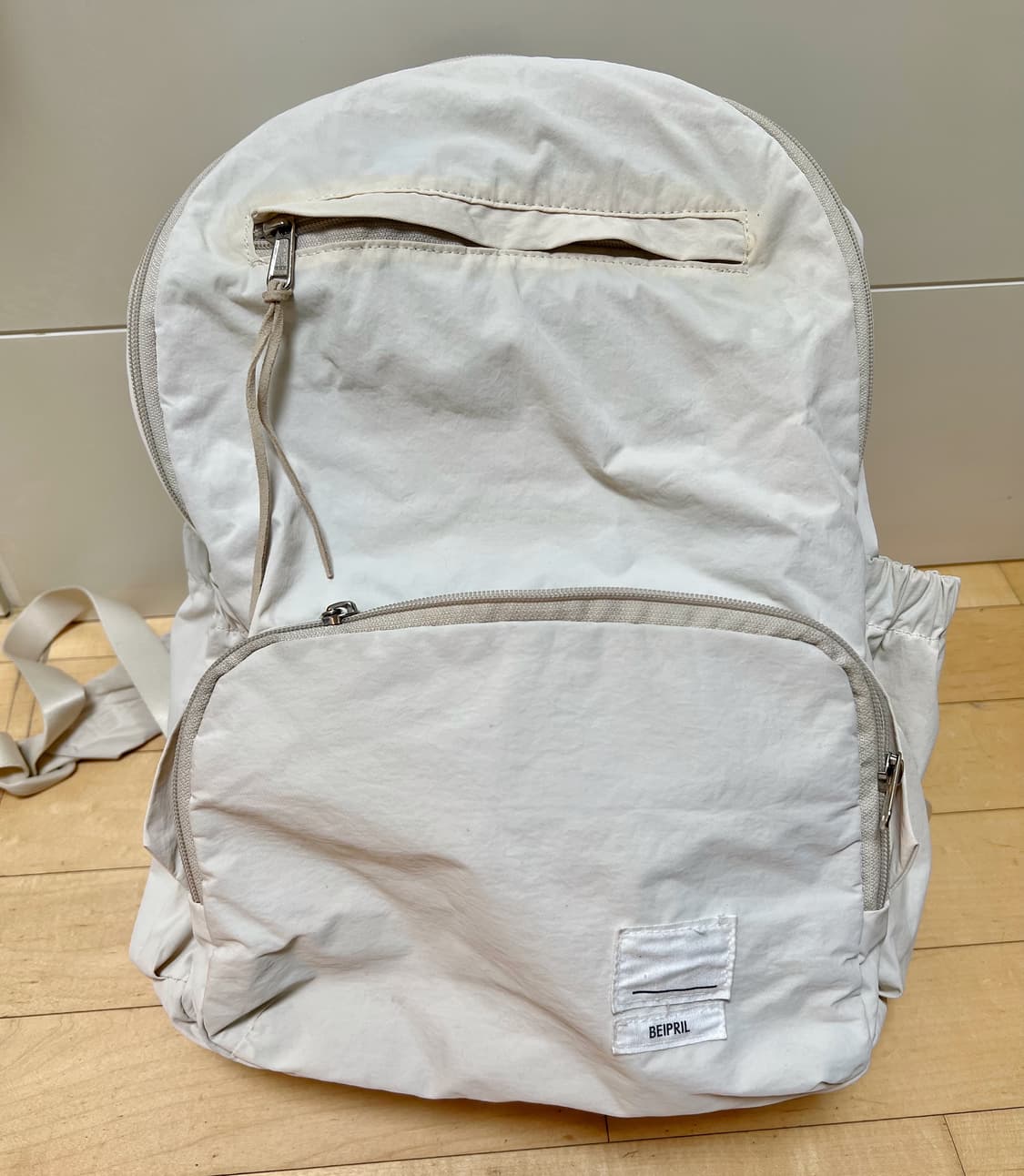 베이프릴 플레인 백팩 아이보리 상품이미지3