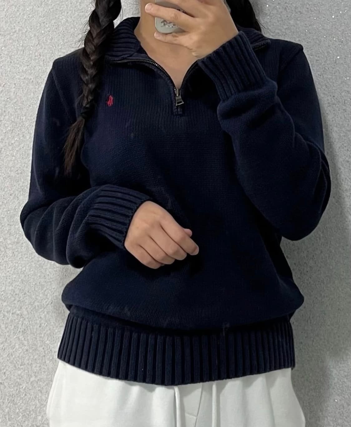 폴로 반집업 니트 상품이미지1