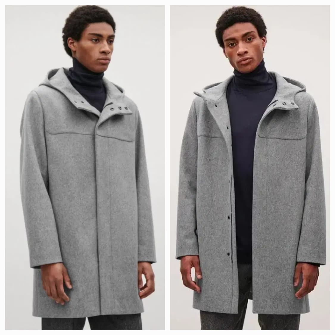 (새상품)95.COS 울 후드코트 상품이미지1