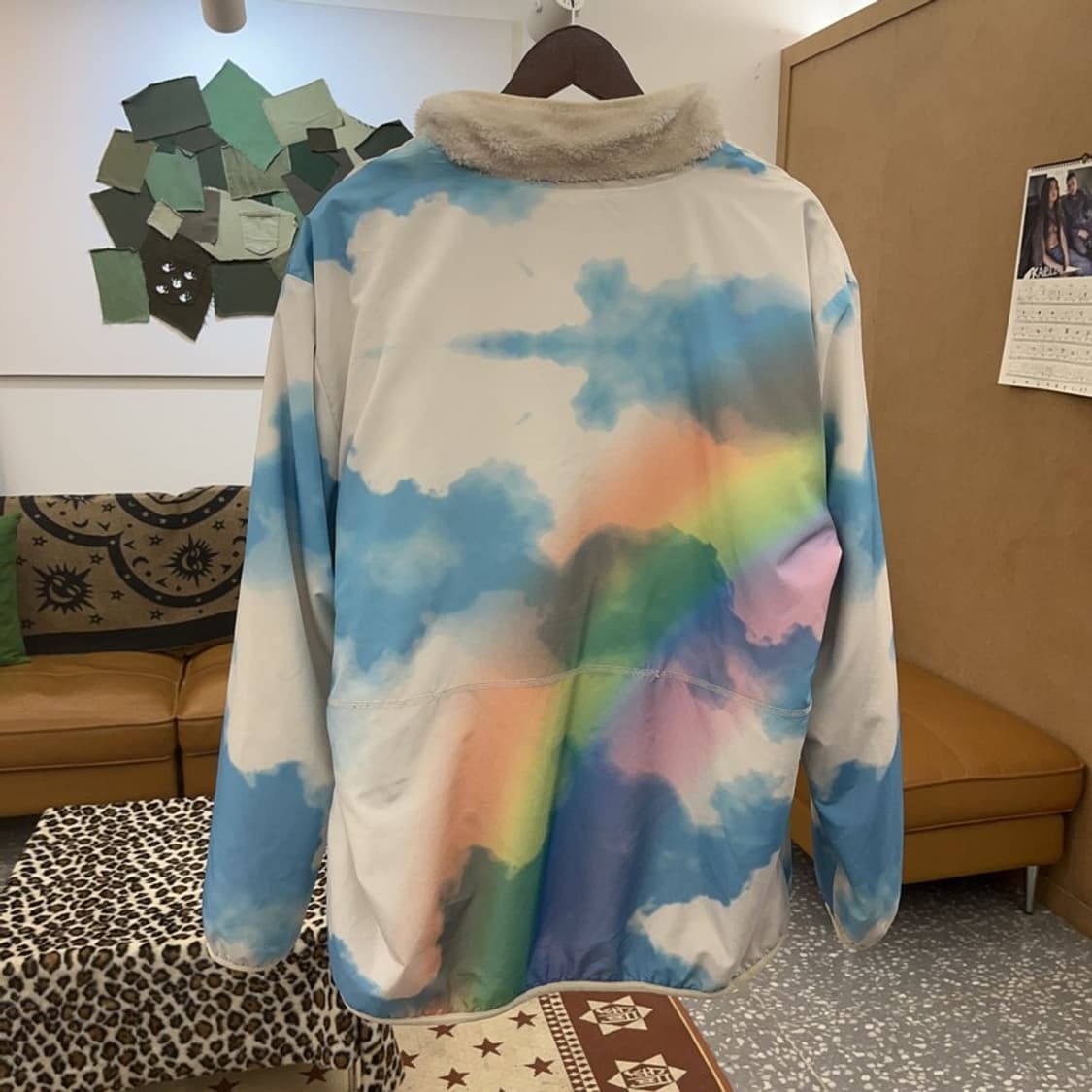 널디 스트릿 키치 레인보우 스카이 리버시블 후리스 자켓 L C09619 상품이미지3