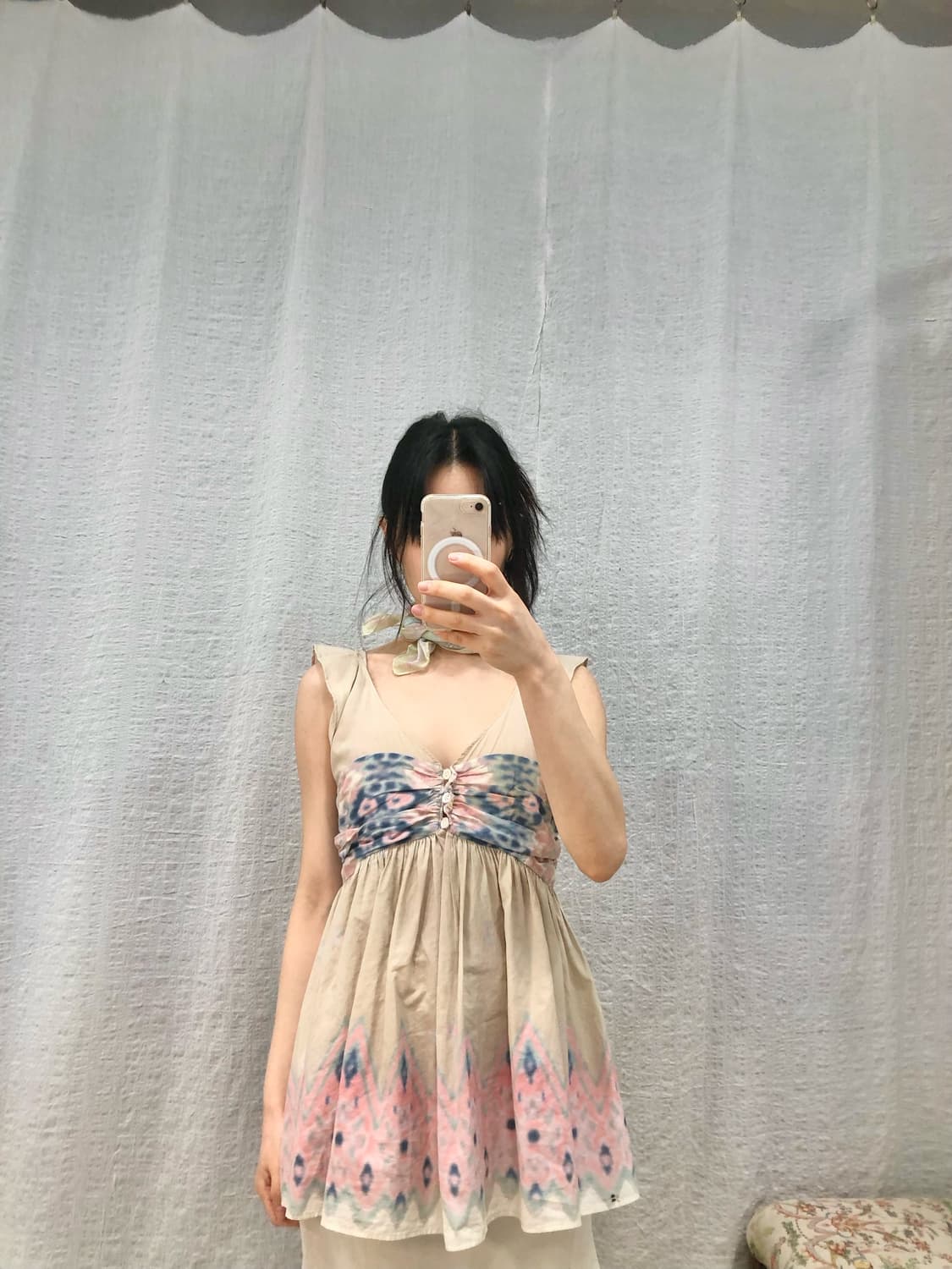 Soft tie-dye empire blouse 상품이미지3