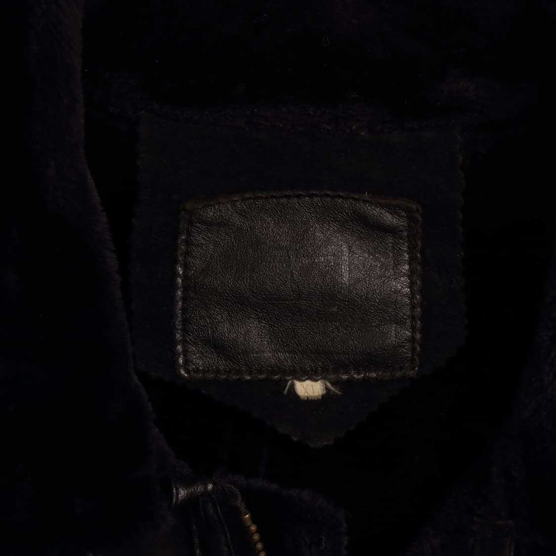 90's B-3 소가죽 레더 양털 무스탕 블랙 A1827 상품이미지3