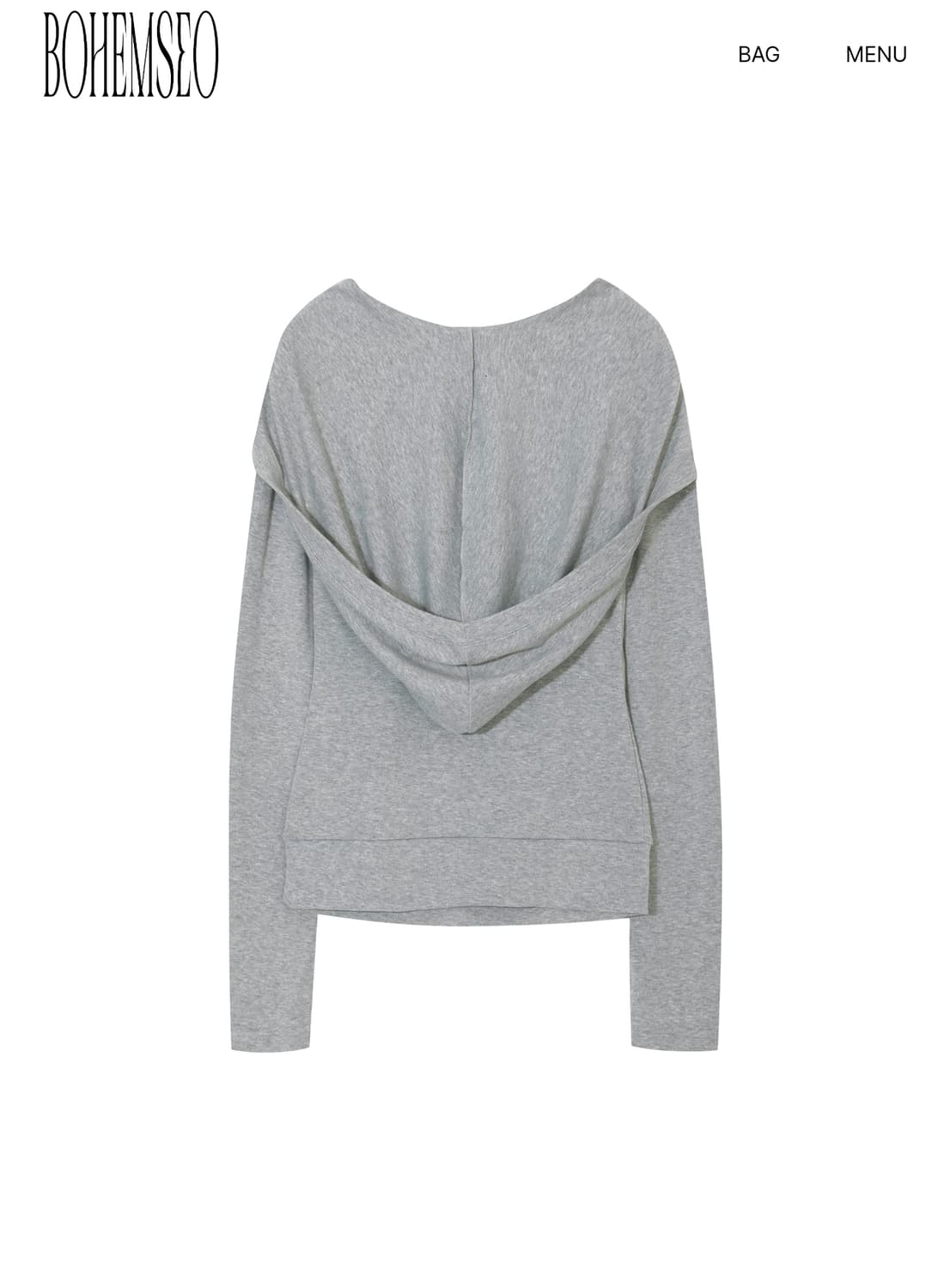 카울 후드티, SOFT COWL HOOD T, MELANGE GRAY 상품이미지4