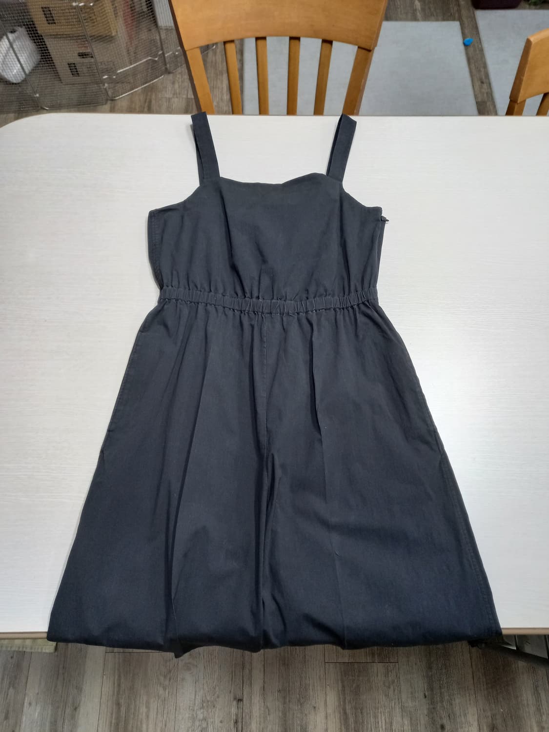 M95 COS 봄여름용 스판 플레어 멜빵바지 블랙 M-977 상품이미지3