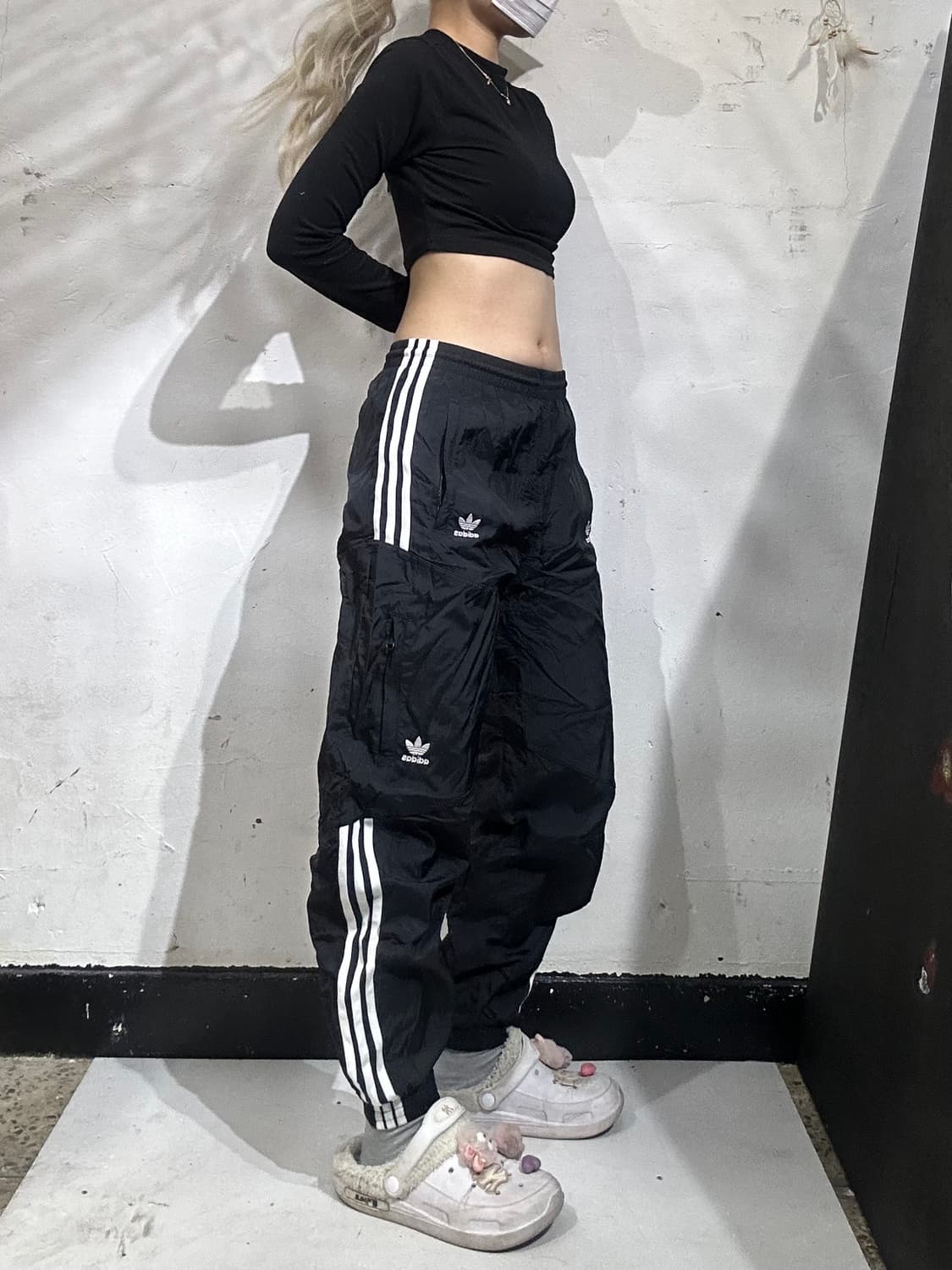 아디다스 블랙 프리미엄 파이어버드 트레포일 로고 트랙 팬츠 M 상품이미지1