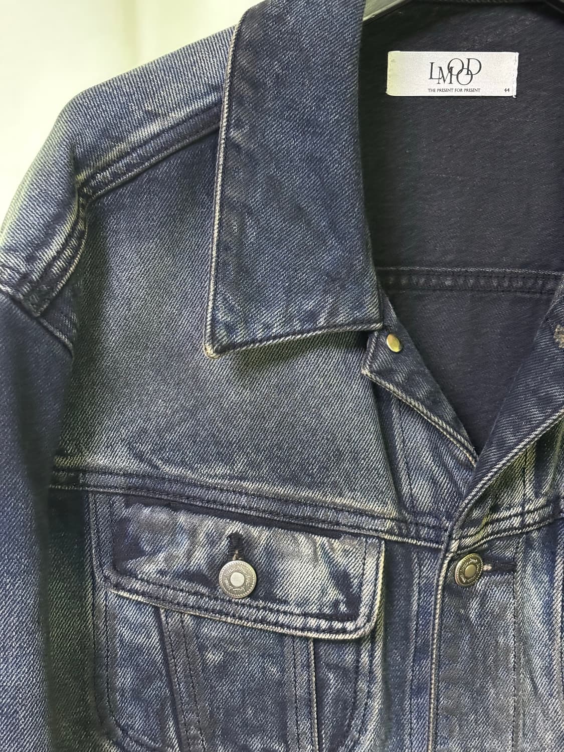 엘무드 버번 데님 트러커 자켓 미드나잇블루 상품이미지2