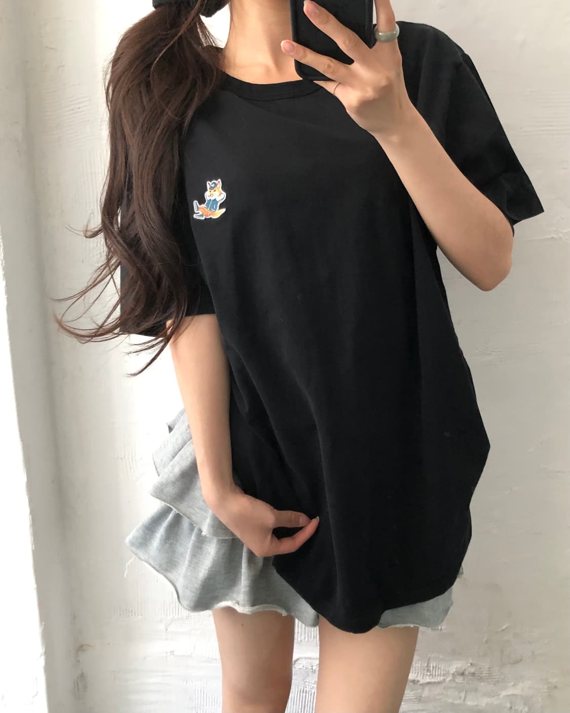 Maison Kitsuné 메종키츠네 블랙컬러 폭스로고 티셔츠 상품이미지5