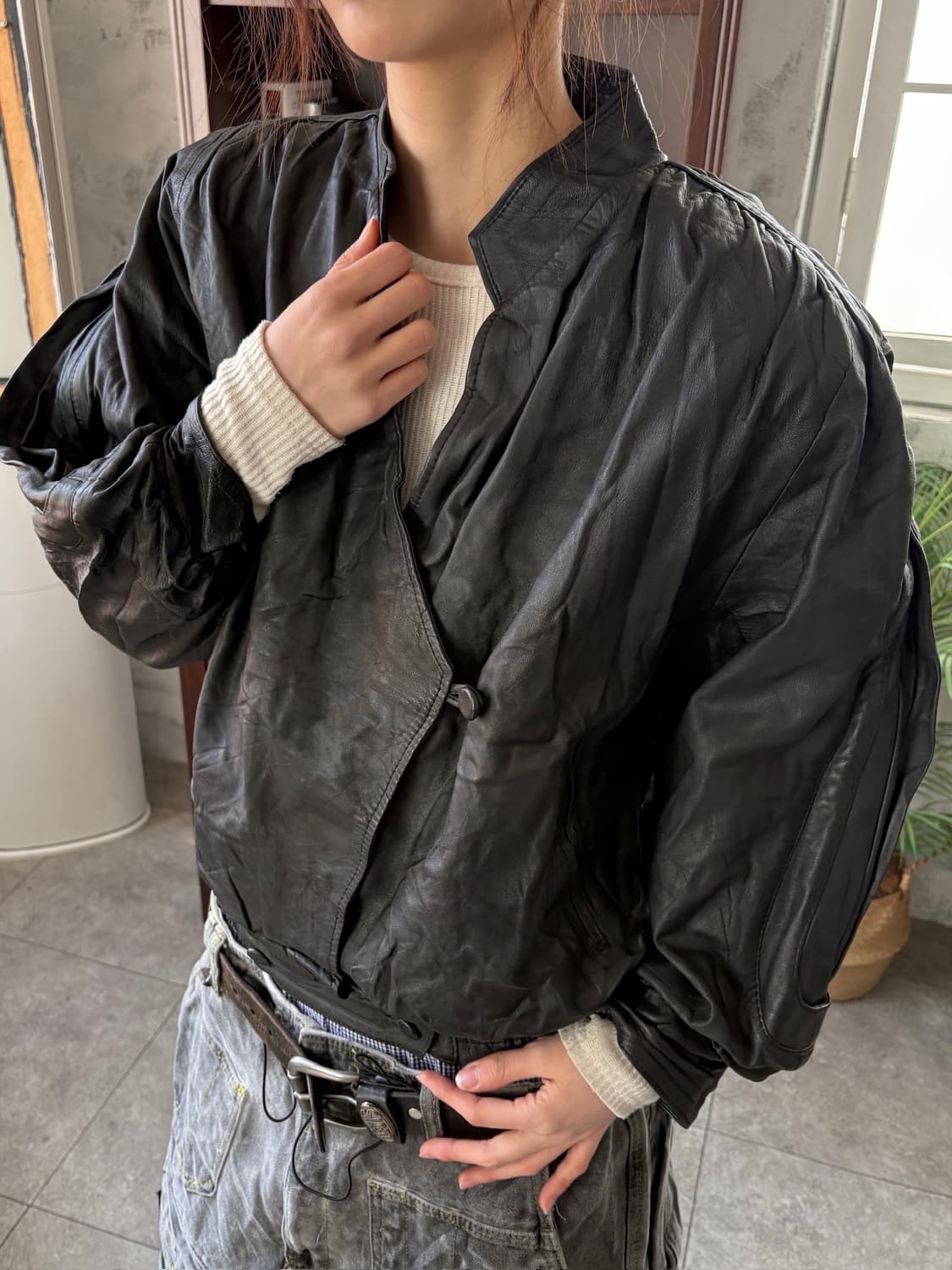 랩클로저 레더 블루종 자켓 상품이미지1