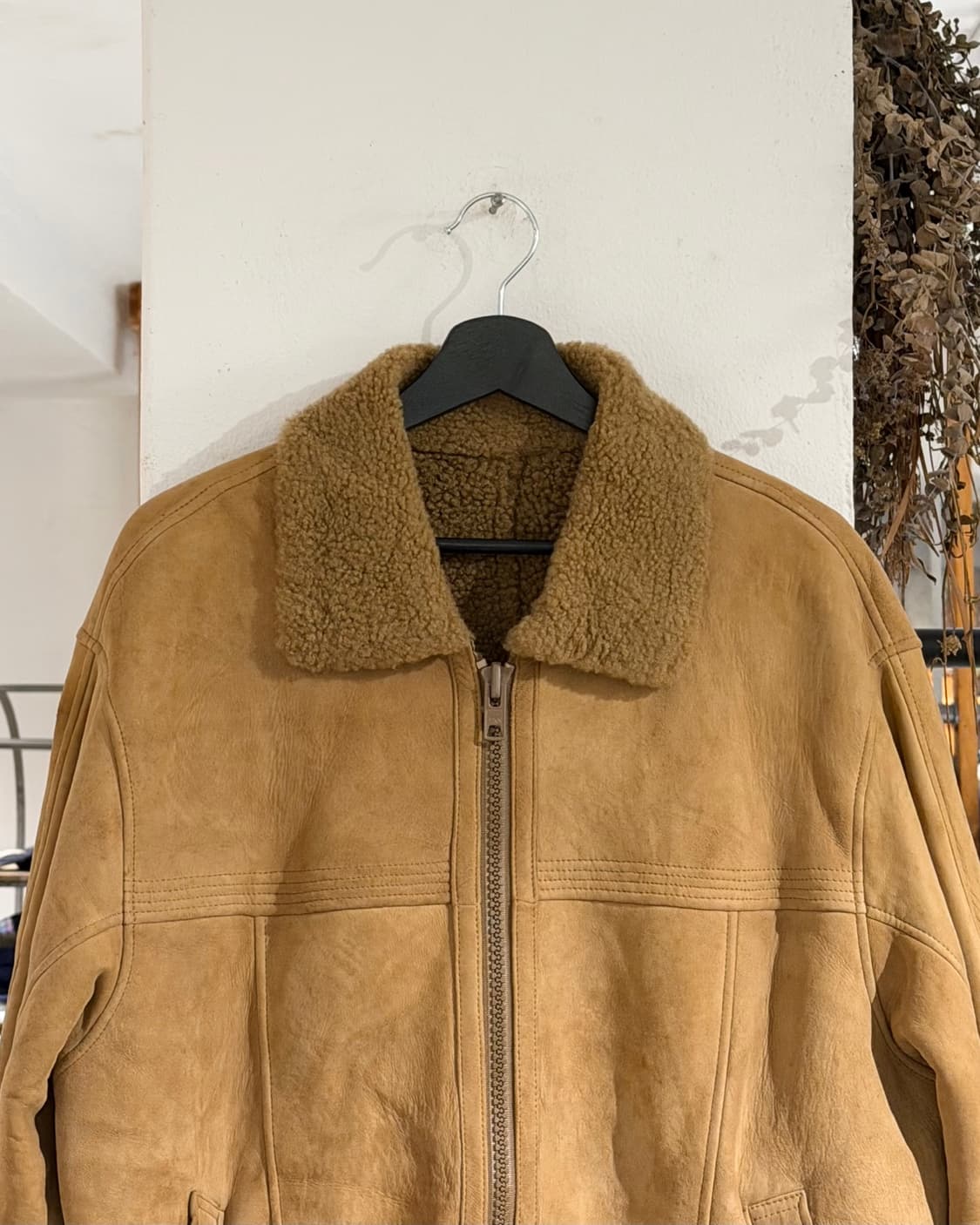 빈티지 그레잇 초이스 베이지 뉴질랜드 양가죽 집업 무스탕 상품이미지4