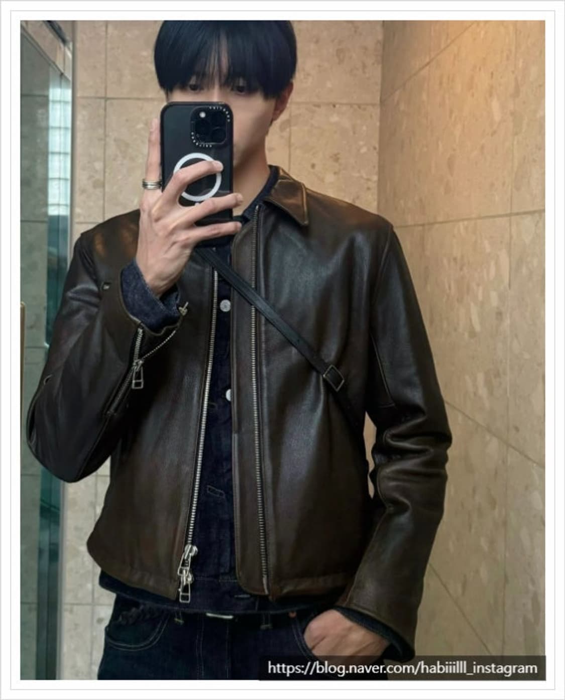 토니웩 24FW 레더 크롭 자켓 상품이미지1