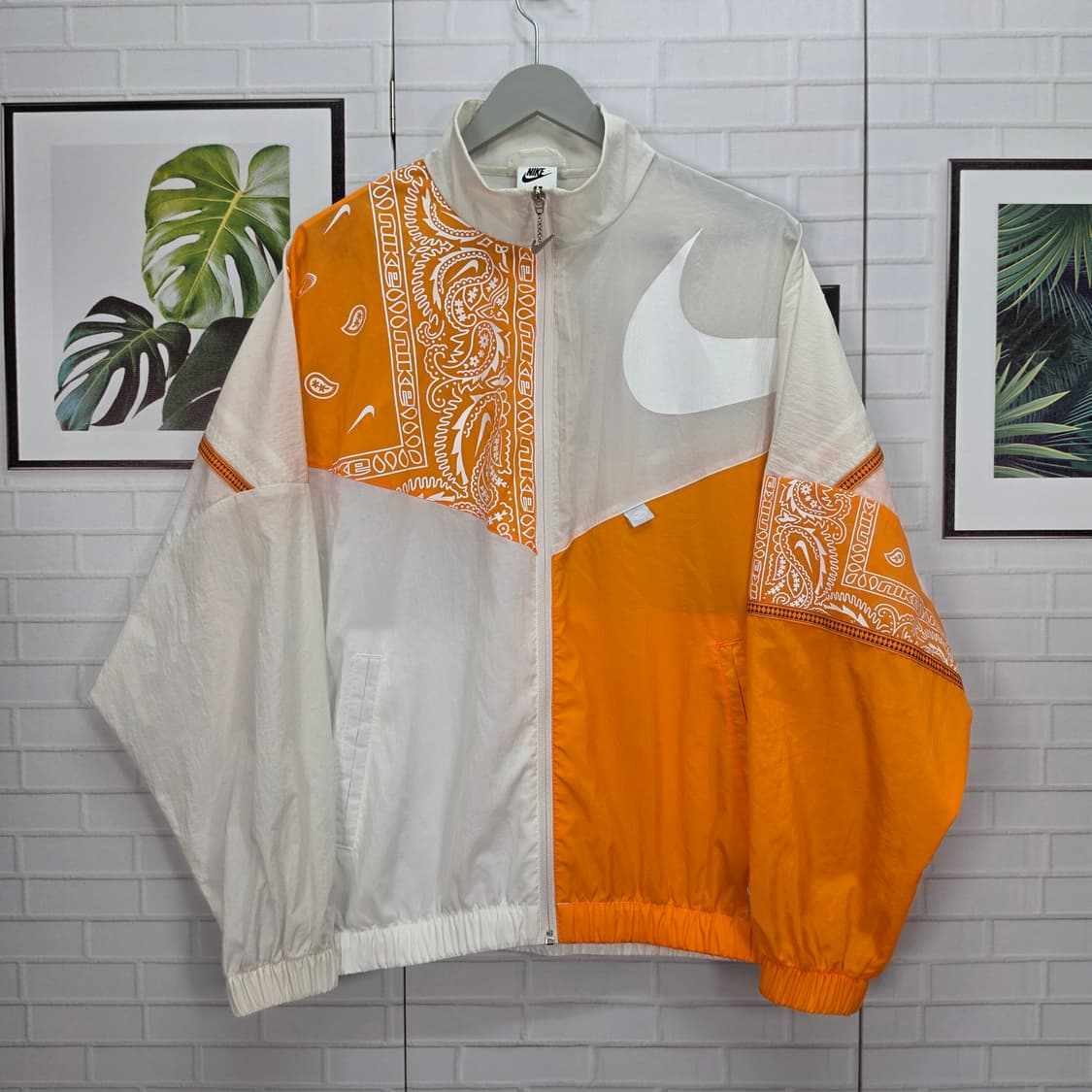 나이키 우븐 페이즐리 패턴 집업 자켓 바람막이 M사이즈 상품이미지3