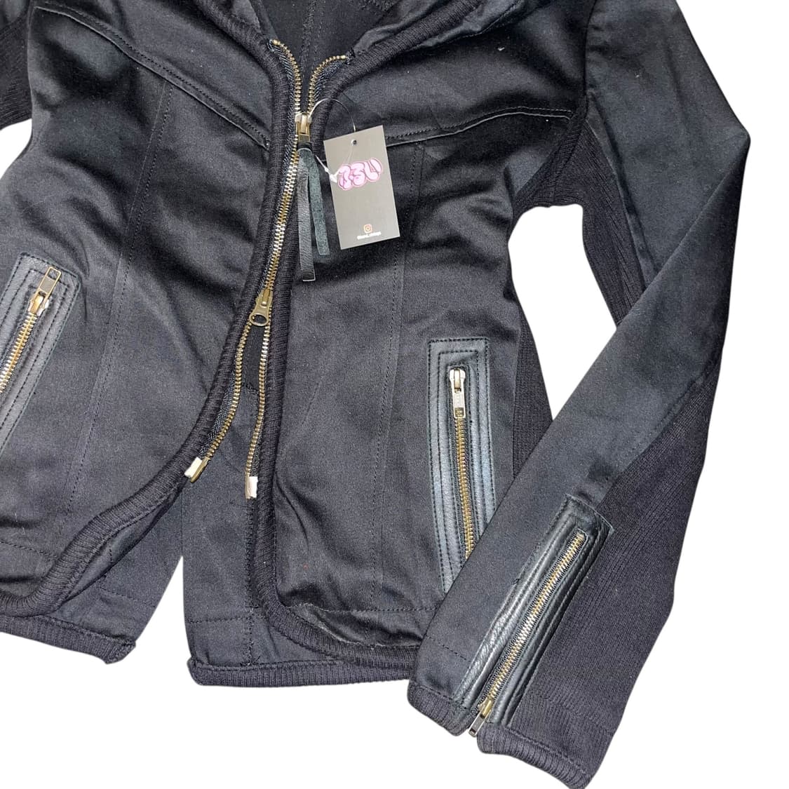 사이드 니트 투웨이 후드 왁스 자켓 y2k펑크갸루 상품이미지2