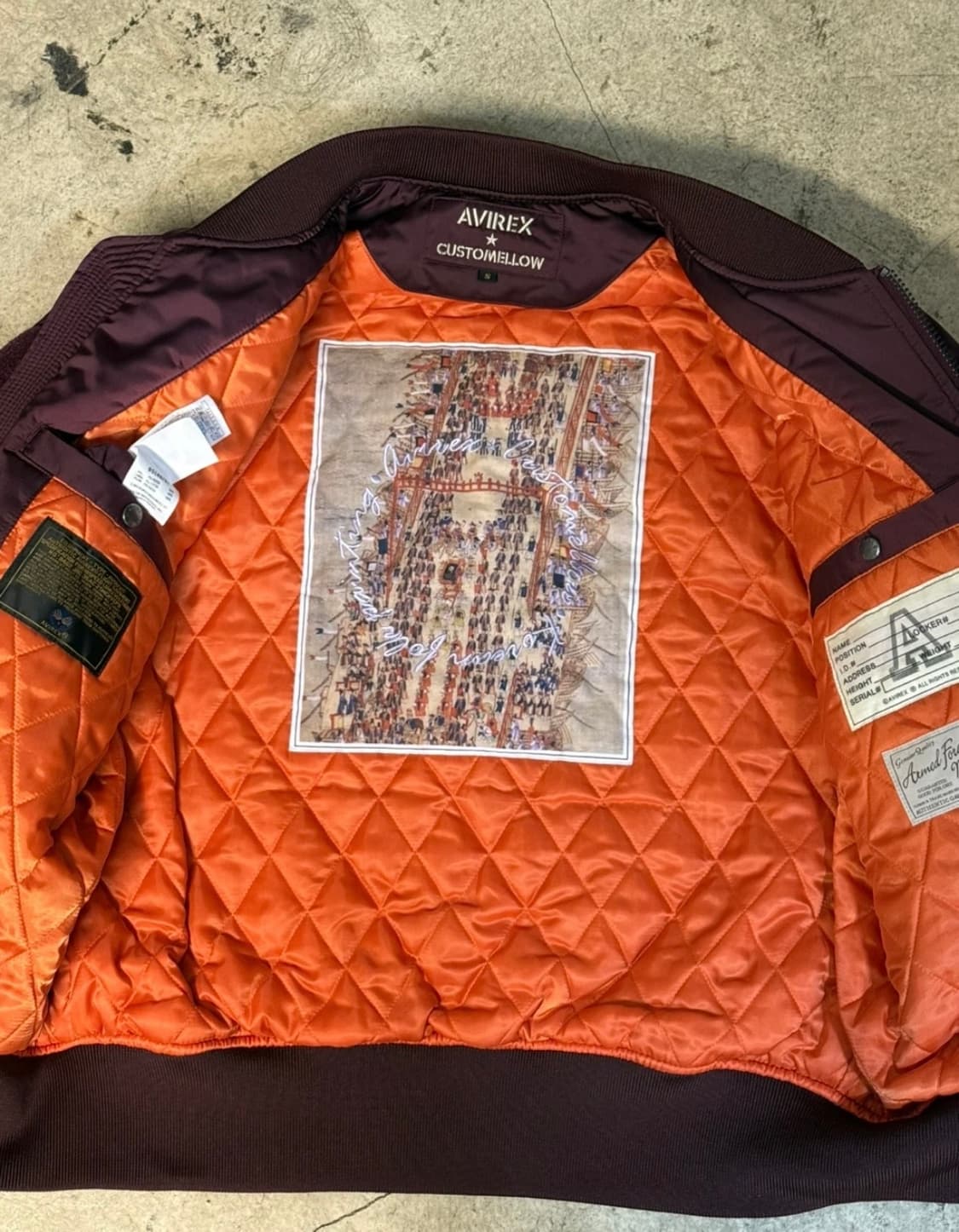 AVIREX 아비렉스 서울 버건디 MA-1 봄버 자켓 s 상품이미지3