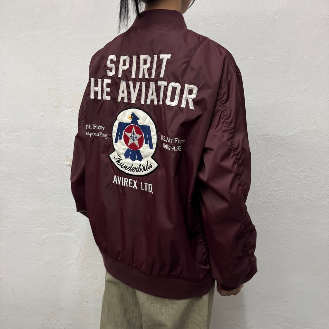 아비렉스(AVIREX) 버건디 양면 패치 썬더버드 MA-1 플라이트 자켓 상품이미지2