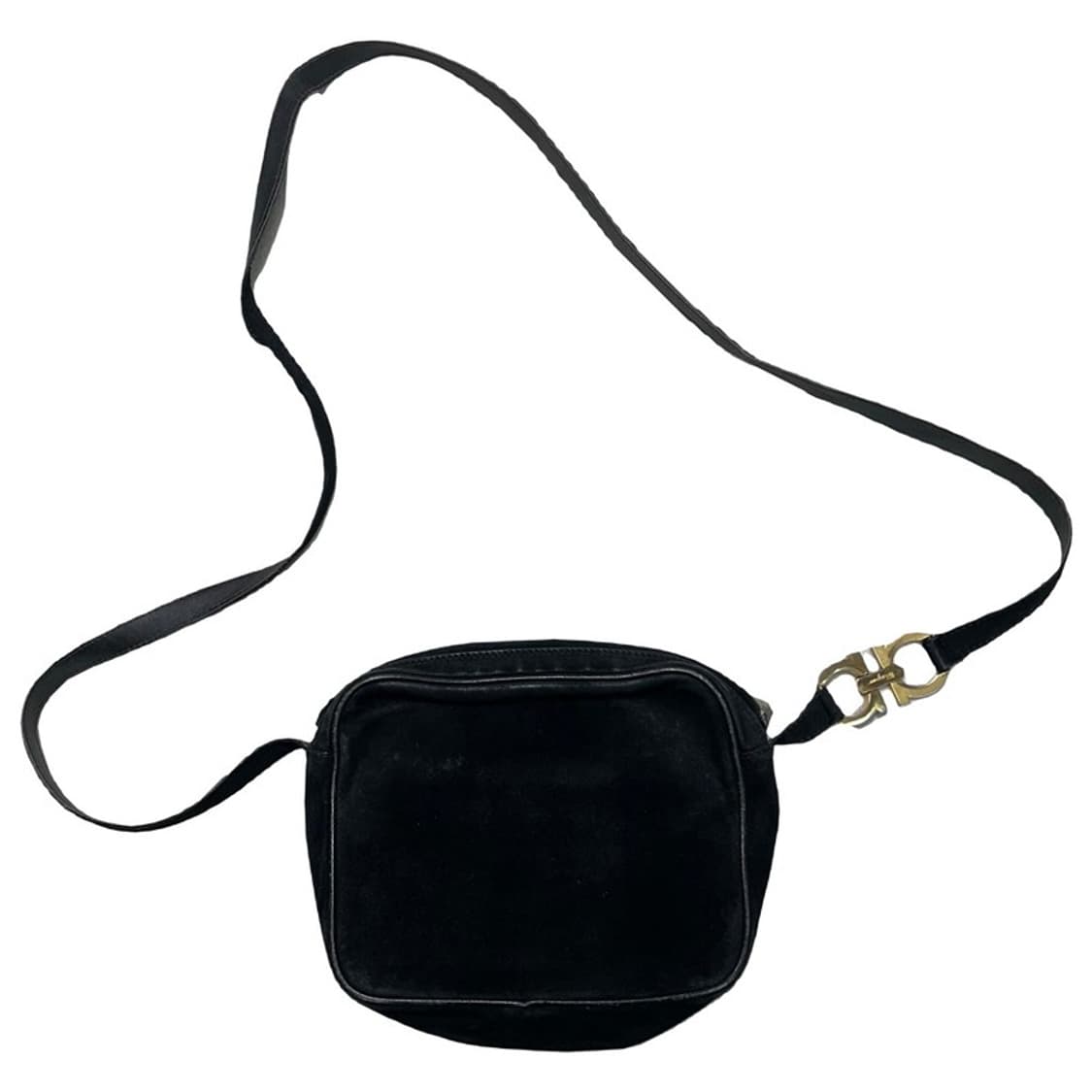 살바토레 페라가오 스웨이드 간치니 로고 블랙 크로스백 상품이미지1