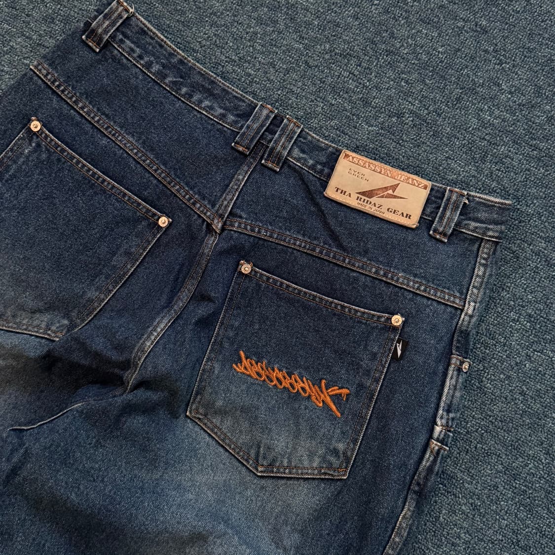 워싱 패턴 와이드 데님팬츠 36 상품이미지5