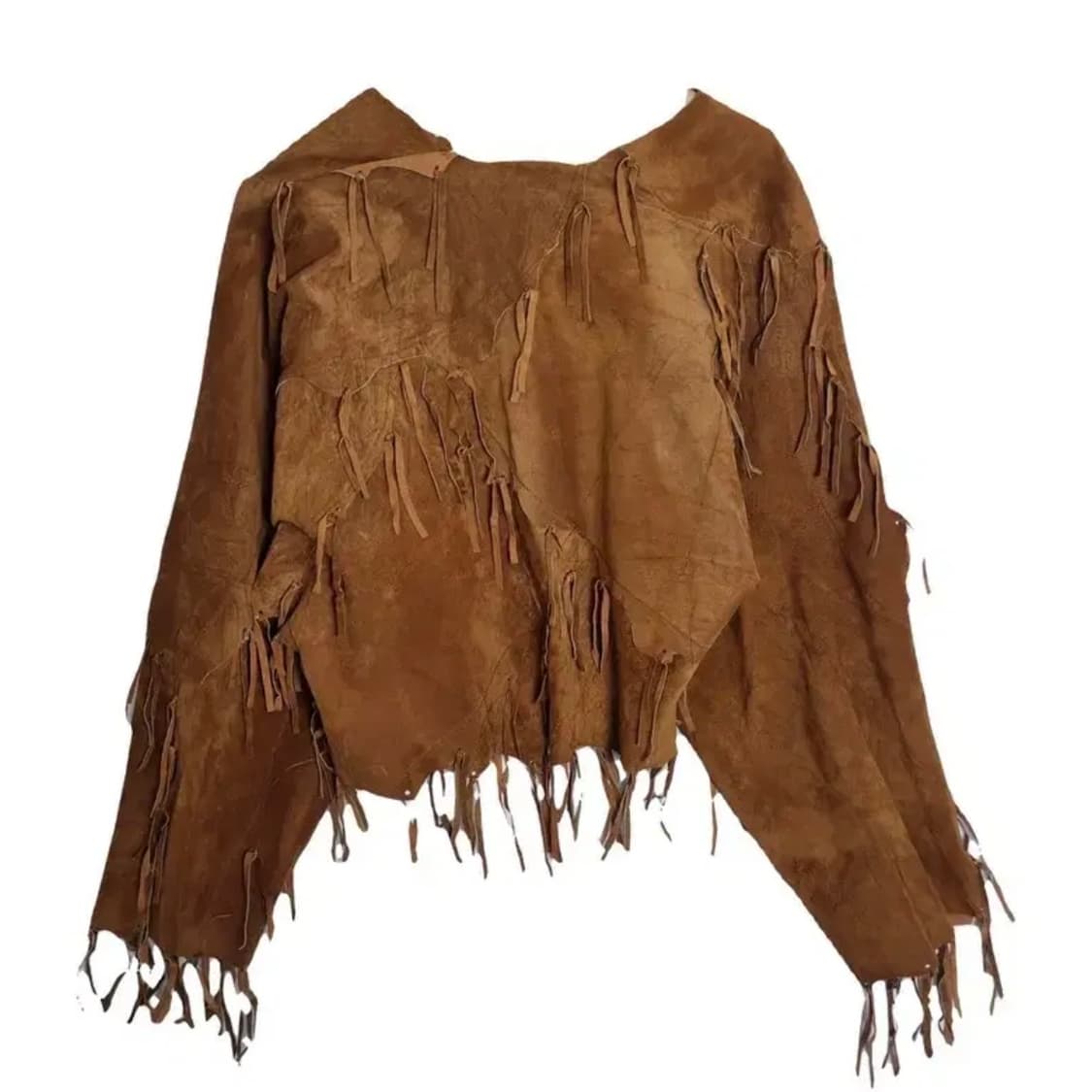 스웨이드 프린지 판쵸 자켓 상품이미지2