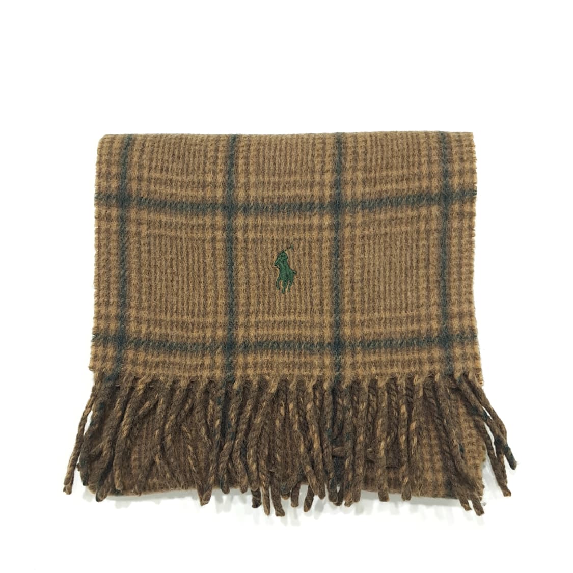 MX221 폴로 랄프로렌 브라운 체크 헤링본 버진울 양면 목도리 머플러 상품이미지7