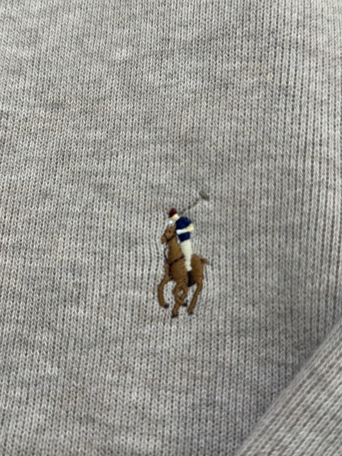 폴로 반집업 니트 베이지 L 상품이미지3