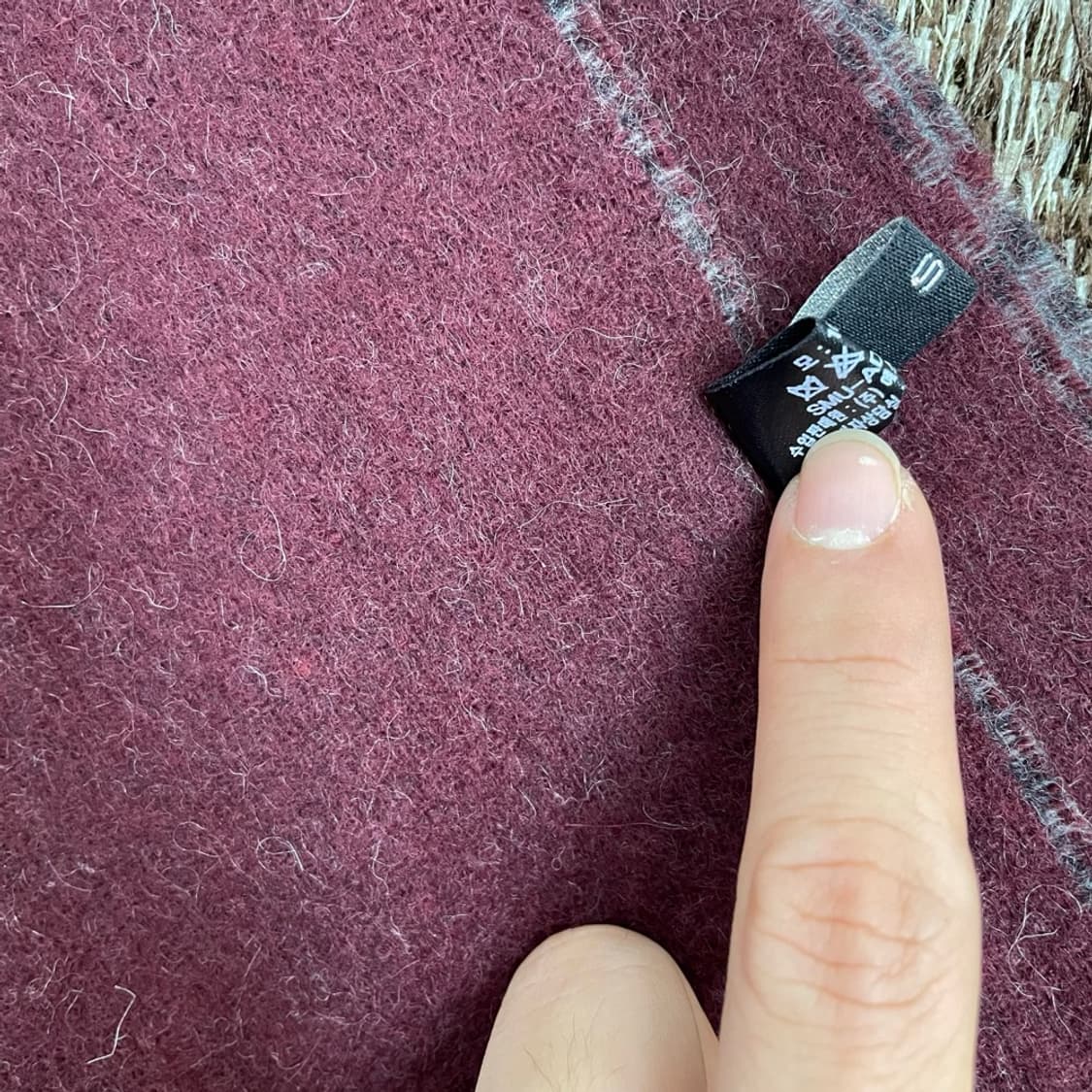 에스티코 STCO MAN 버건디 그레이 체크 리버서블 머플러 목도리 상품이미지4