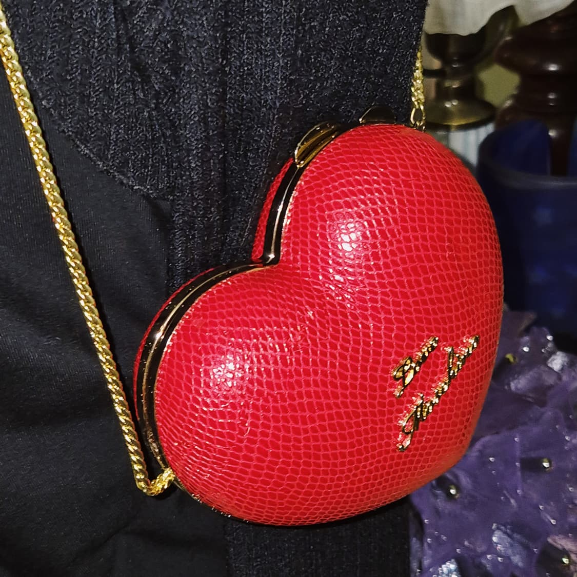 러브 모스키노 볼륨 하트 뱀피 파우치백 상품이미지6