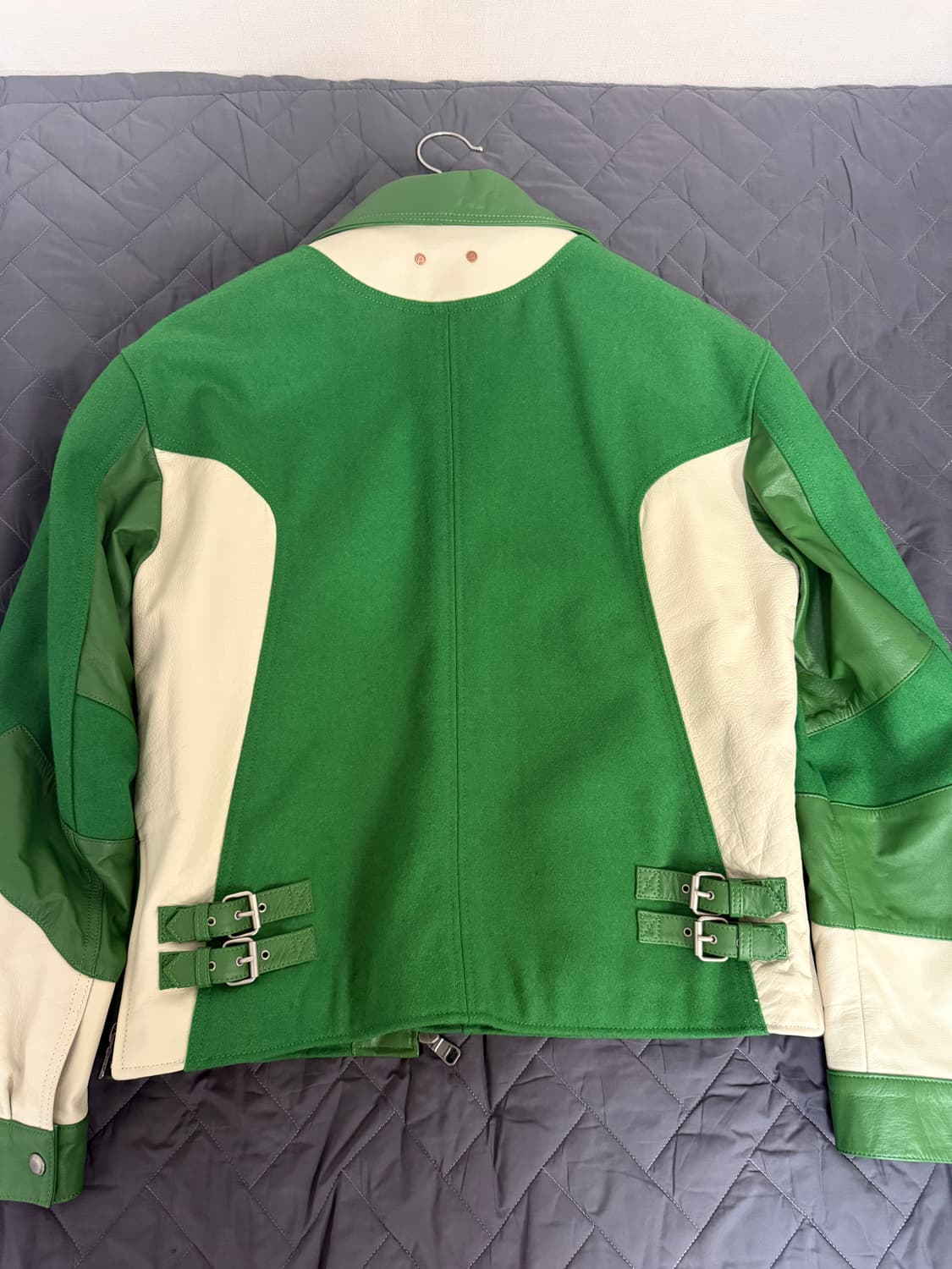 앤더슨벨 모터사이클 바시티 자켓 그린 상품이미지2