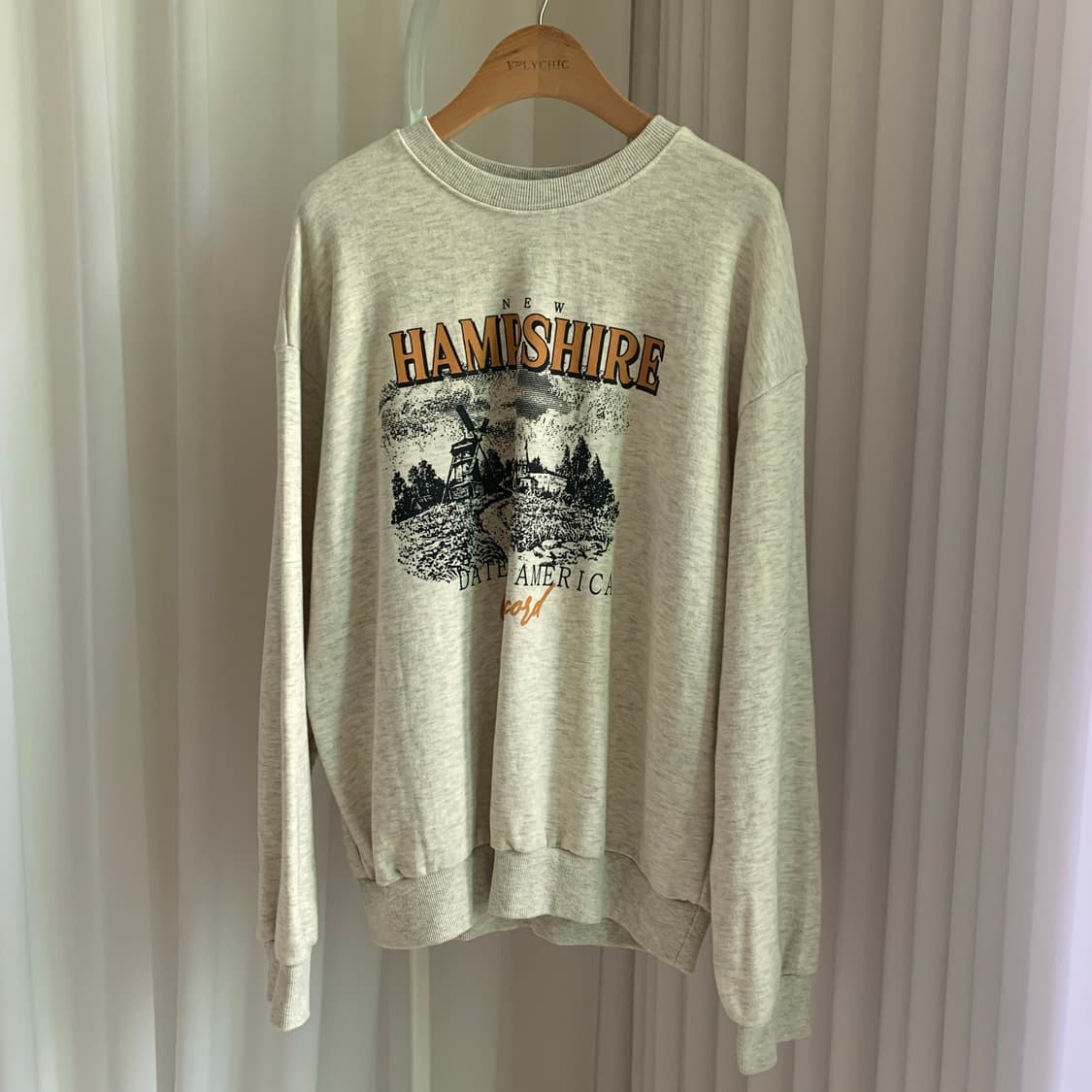 Dtm 햄프셔 레터링 루즈핏 남여공용 맨투맨 상품이미지1