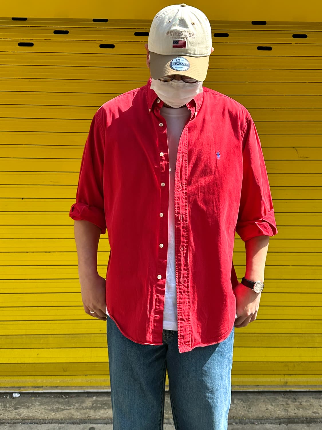 폴로 랄프로렌 옥스포드 셔츠 클래식핏 레드 XL 상품이미지3