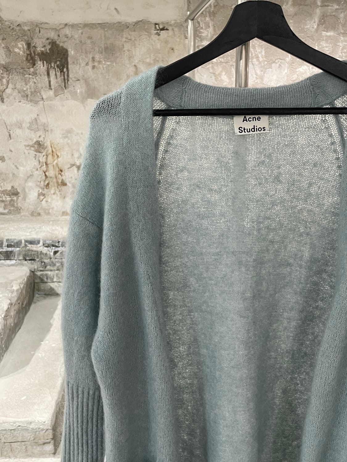 아크네 스튜디오 민트 라야 모헤어 오픈 롱 가디건 상품이미지2