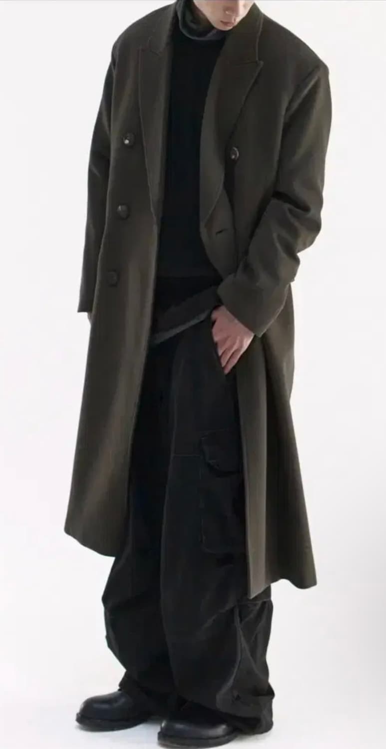 3)폴리테루 더블 브레스티드 코트 2.0 올리브 상품이미지3