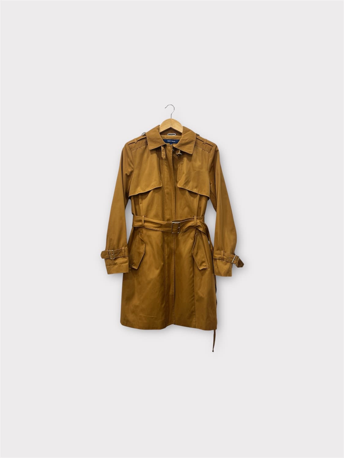 콜한 벨티드 후드 트렌치코트 여성 66 머스타드 상품이미지1