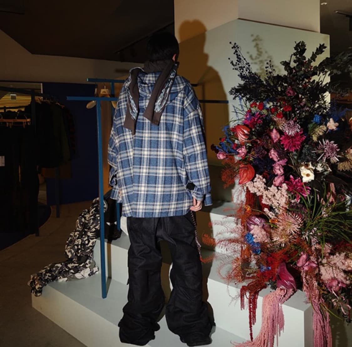 m) Ourpas 077 Check Hoodie Pale Blue 상품이미지2