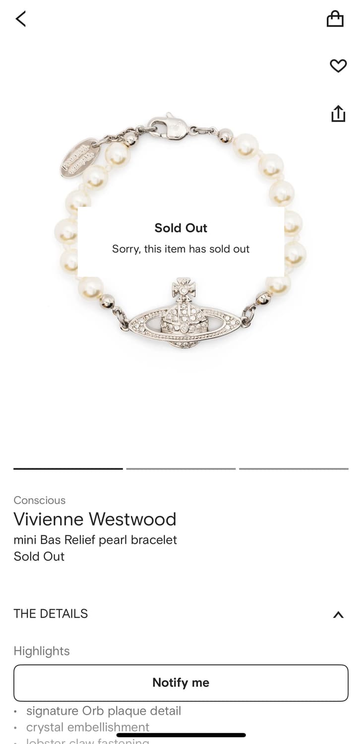 비비안웨스트우드 미니 바스릴리프 진주 팔찌 상품이미지8