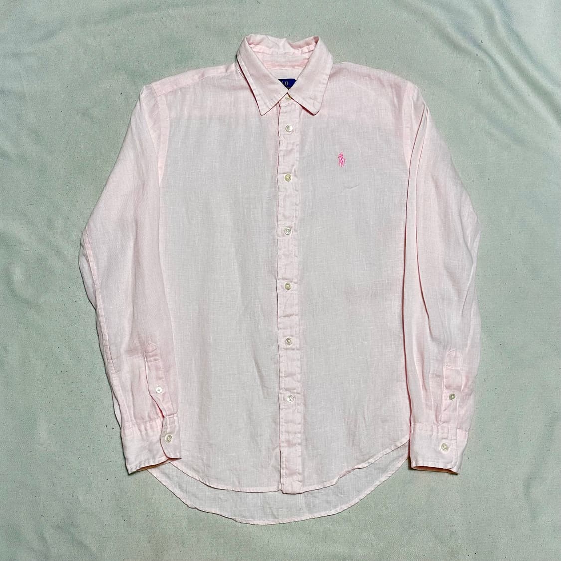 XS 폴로랄프로렌 핑크 린넨 셔츠 상품이미지2
