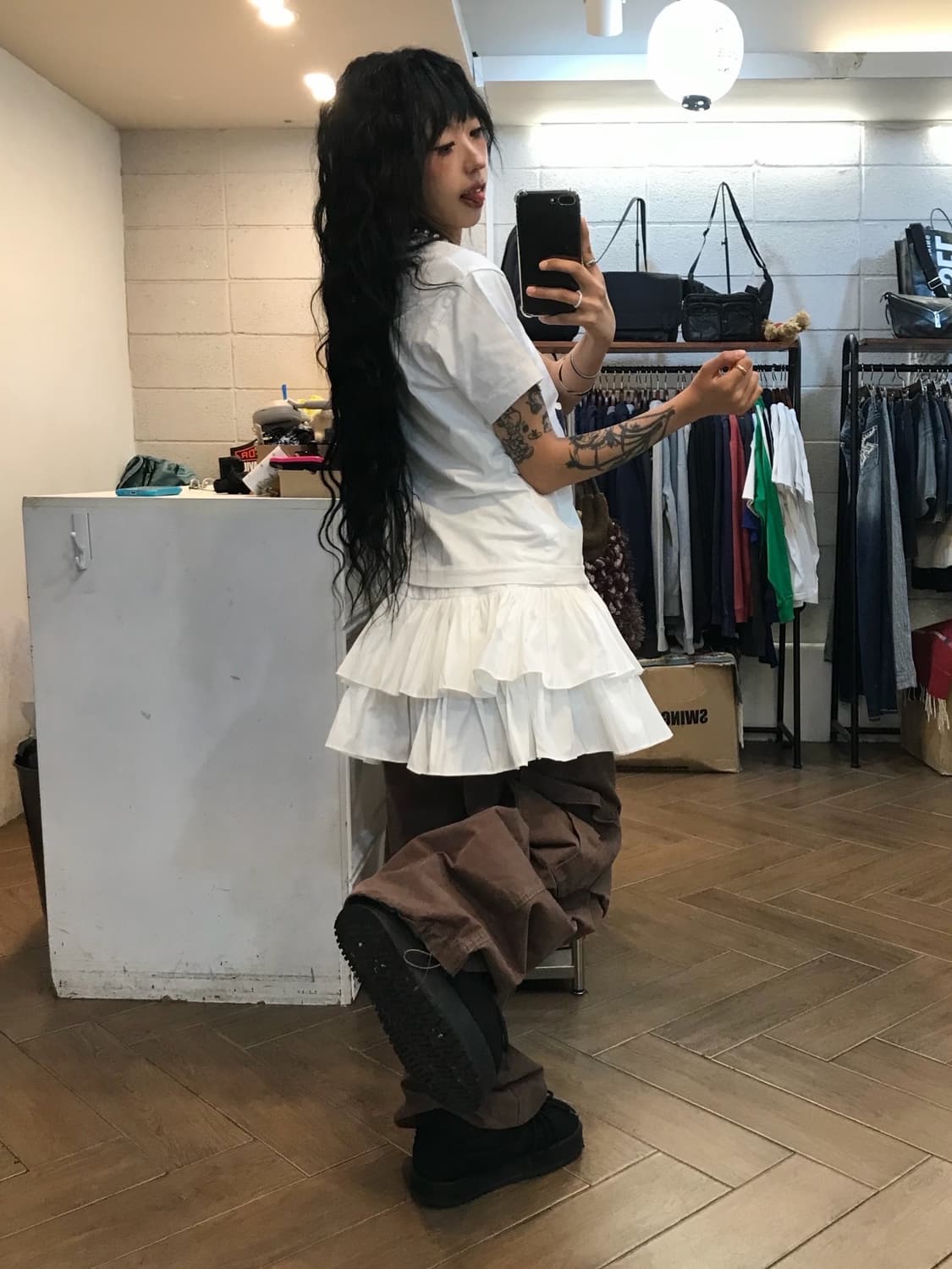  꼼데가르송 더블 하트 도트 프린팅 티셔츠 상품이미지6